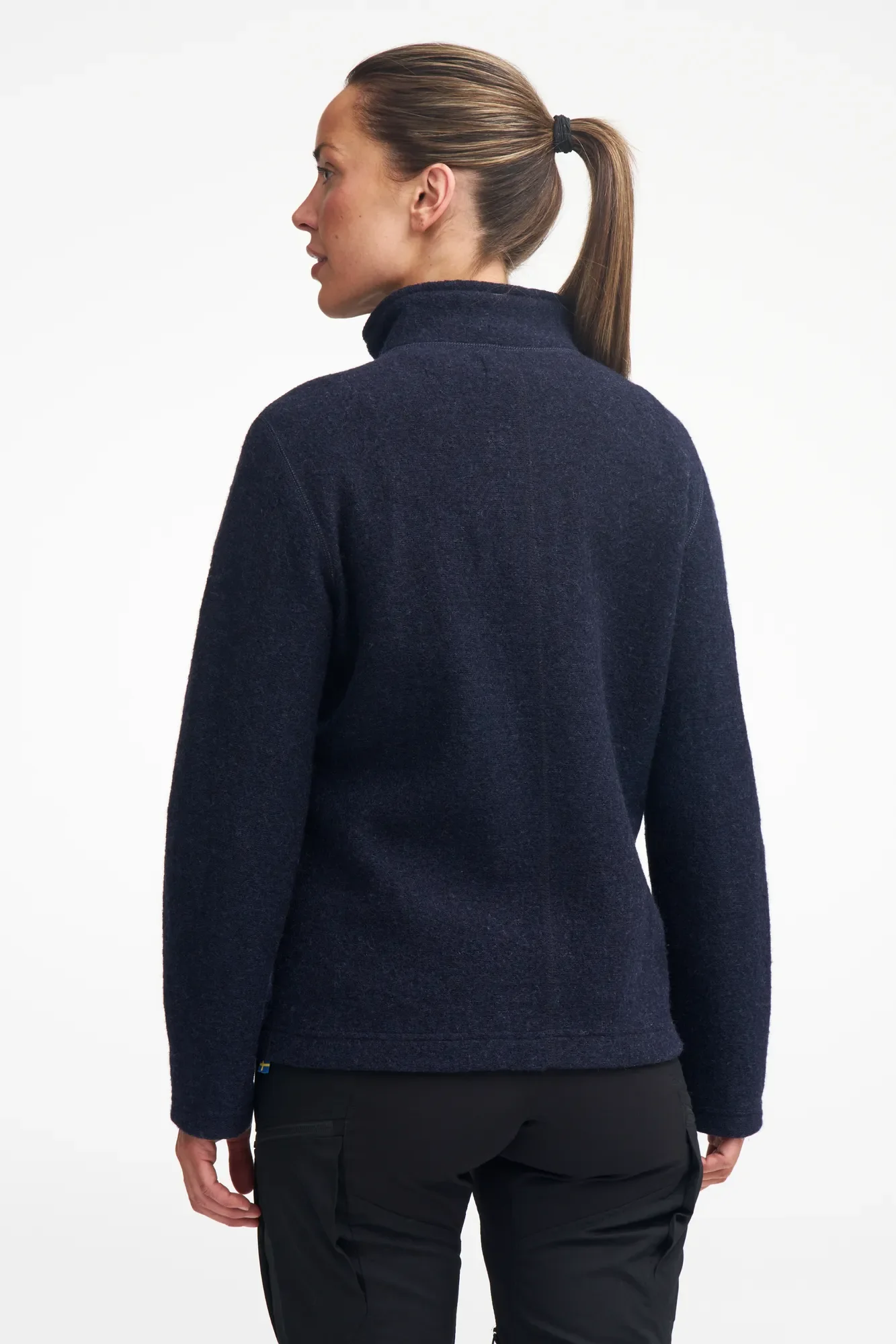 BEATA FULL ZIP, 100% FILTAD ULL — LIGHT NAVY - Image 3
