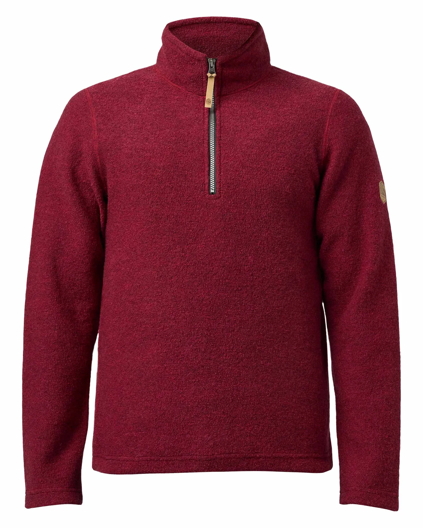 BRODAL HALF ZIP, 100% FILTAD ULL — DEEP RED - Image 4