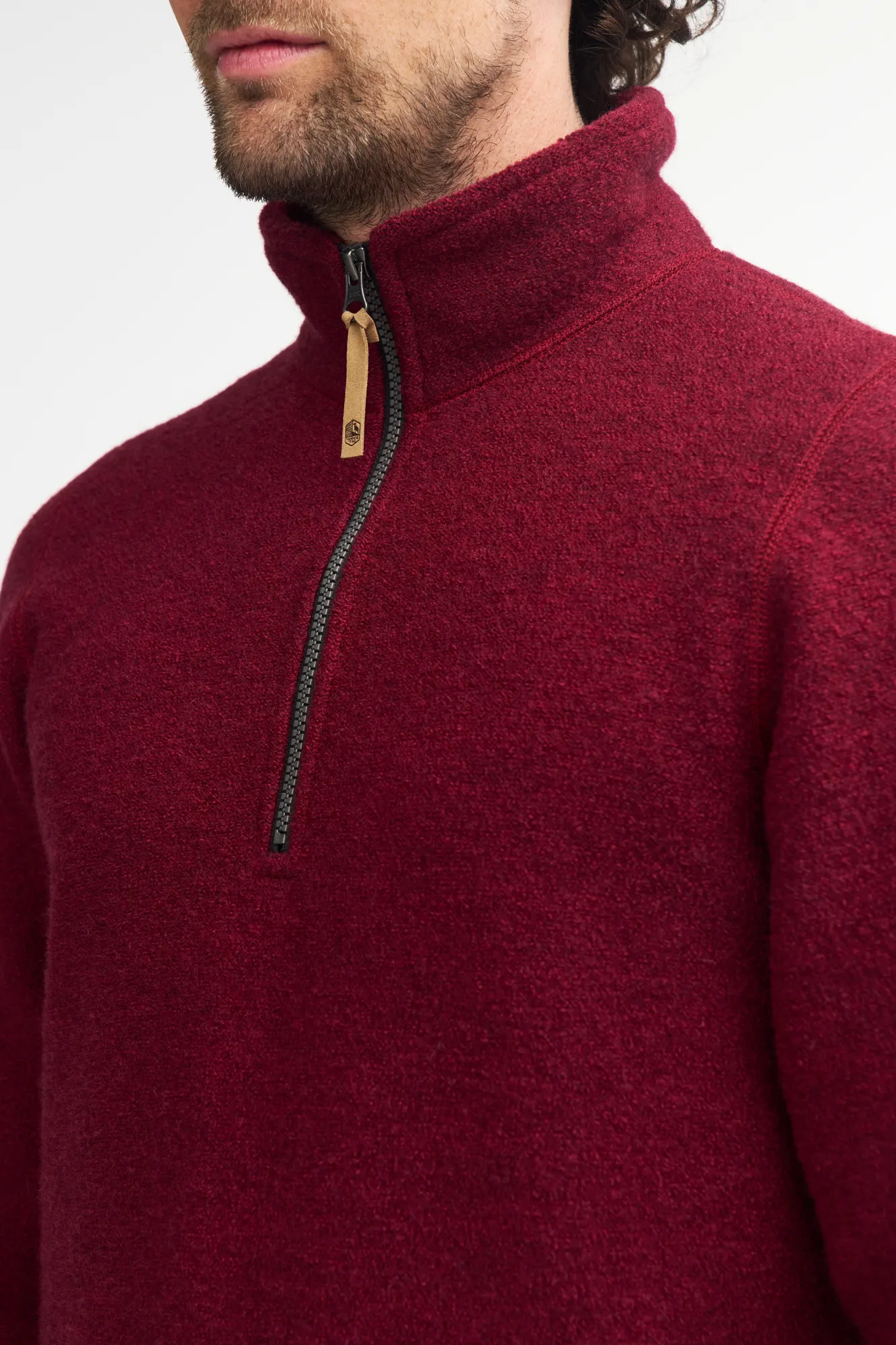 BRODAL HALF ZIP, 100% FILTAD ULL — LIGHT NAVY - Image 4