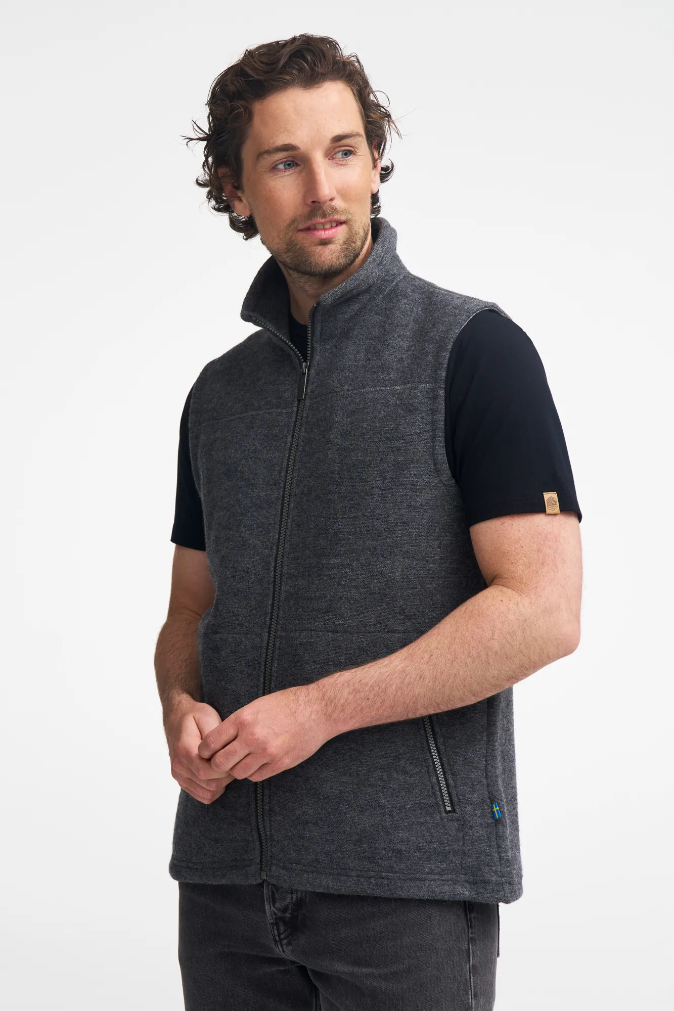 DANTE VEST, 100% FILTAD ULL  — BLACK - Image 3