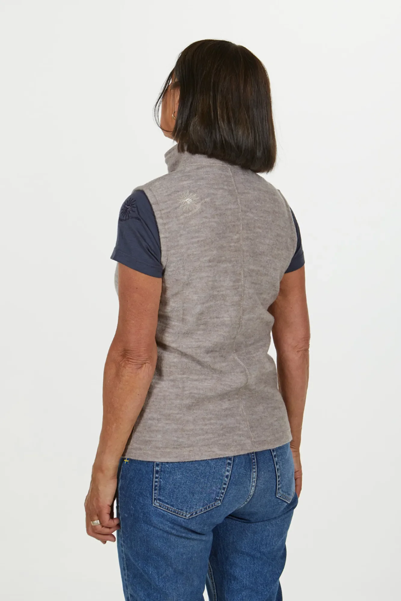 FLORA VEST, 60% FILTAD ULL, 40% LYOCELL  — LIGHT NAVY - Image 5