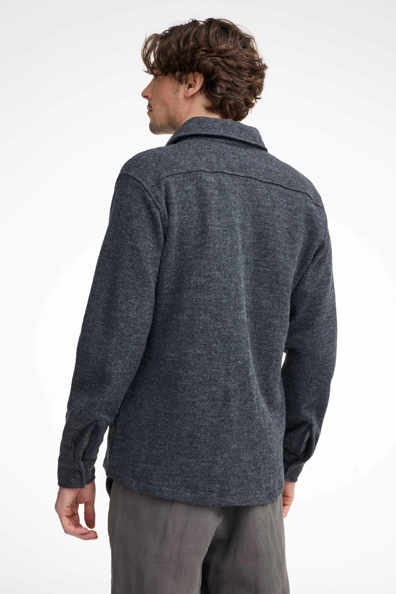 GY GRIMSTORP, OVERSHIRT I 100% MERINOULL. — GRAPHITE MARL - Image 2