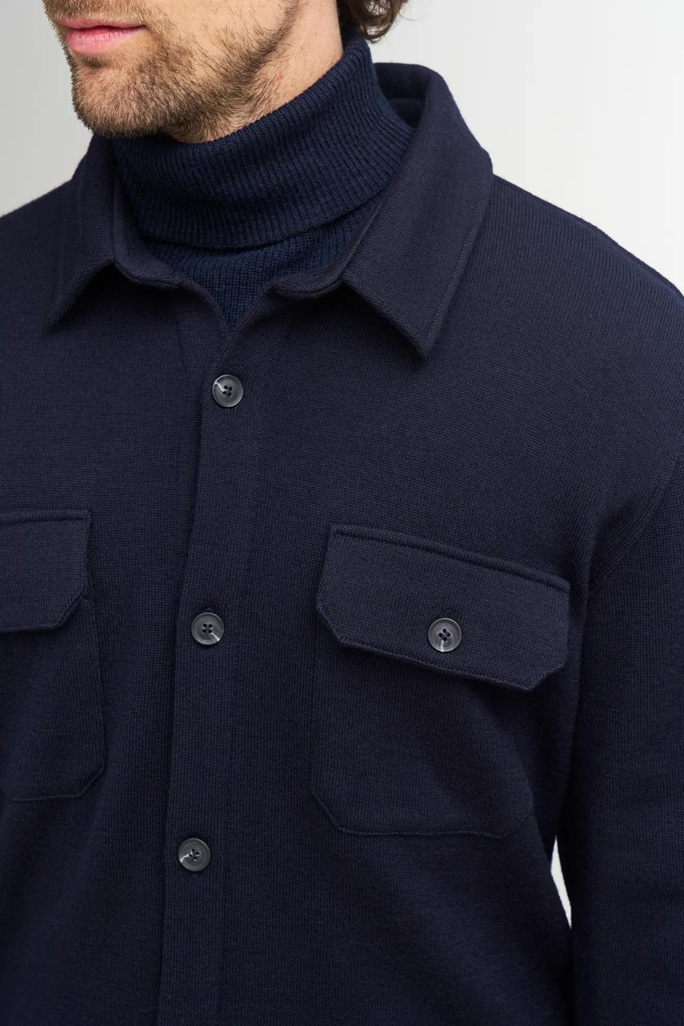 GY GRIMSTORP, OVERSHIRT I 100% MERINOULL. — LODEN GREEN - Image 5