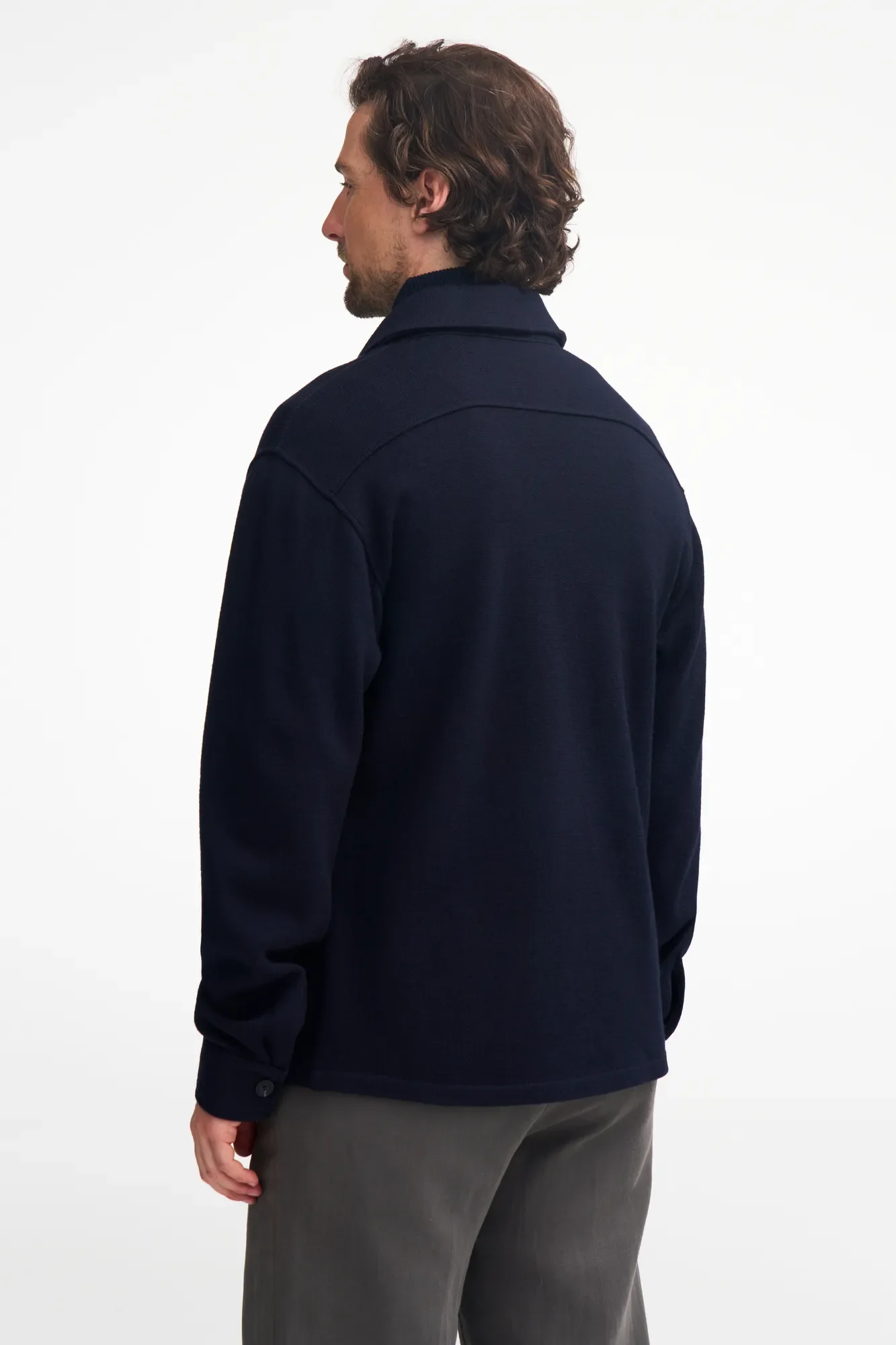 GY GRIMSTORP, OVERSHIRT I 100% MERINOULL. — NAVY - Image 2