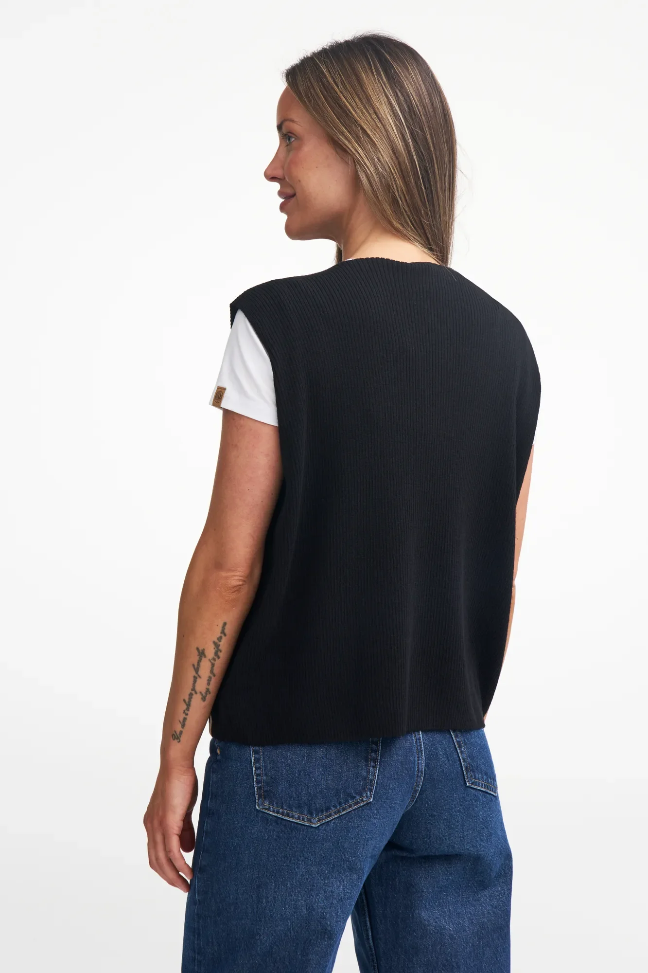 GY RYDA PONCHO-VEST — BLACK - Image 3