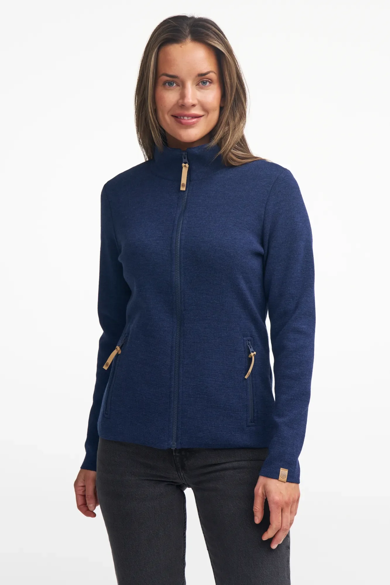 HANNA FULL ZIP 100% MERINOULL — NAVY - Image 2