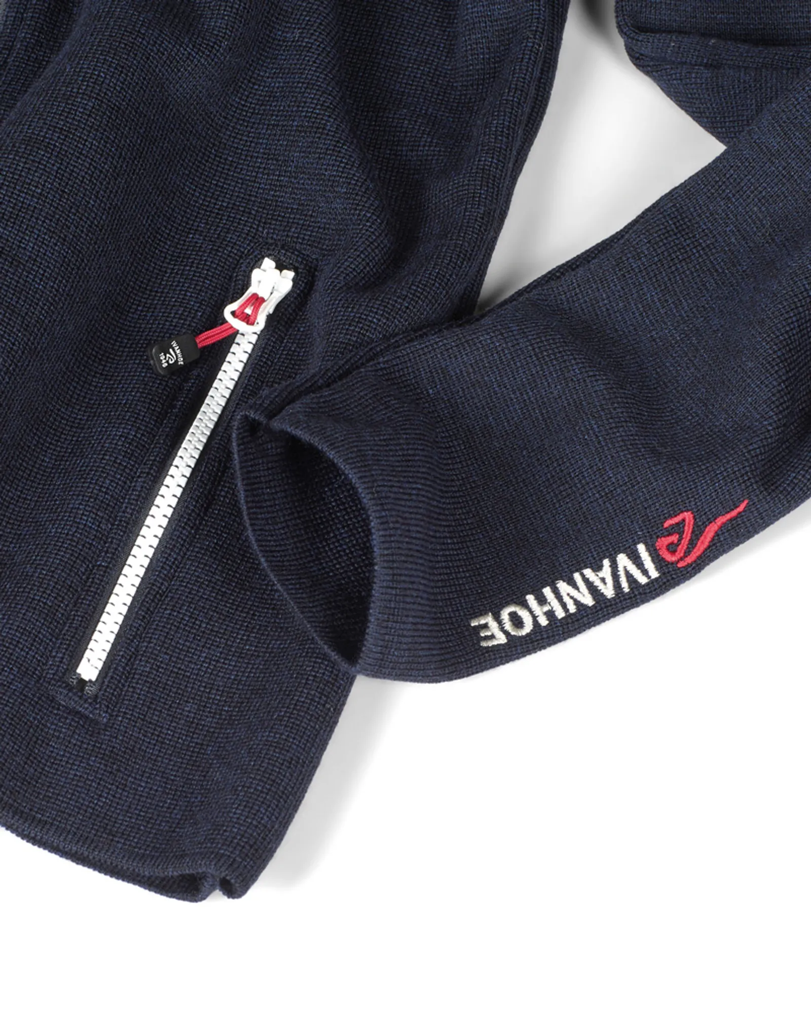 HEDDA FULL ZIP, 100% EXTRA FINE MERINOULL — NAVY - Image 2