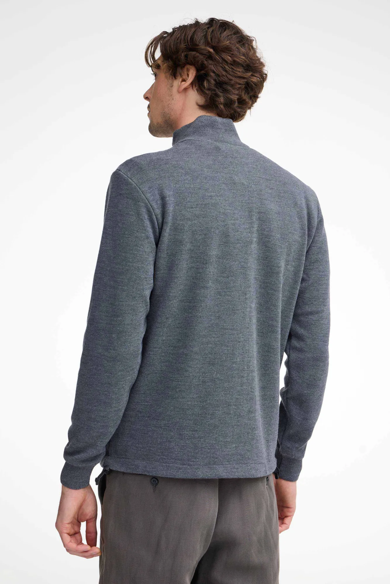 HELMER FULL ZIP 100% MERINOULL — GREY - Image 2