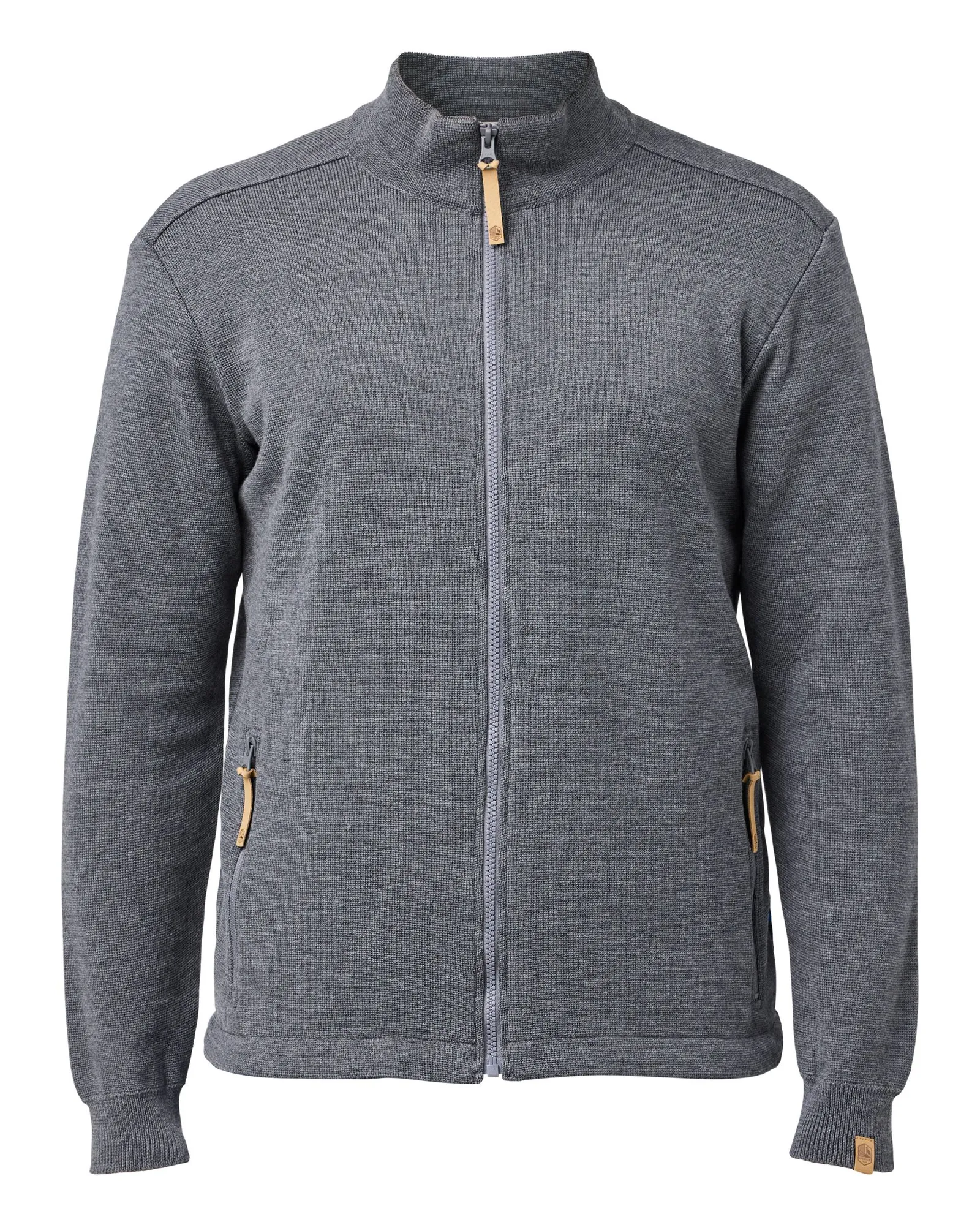 HELMER FULL ZIP 100% MERINOULL — GREY - Image 4