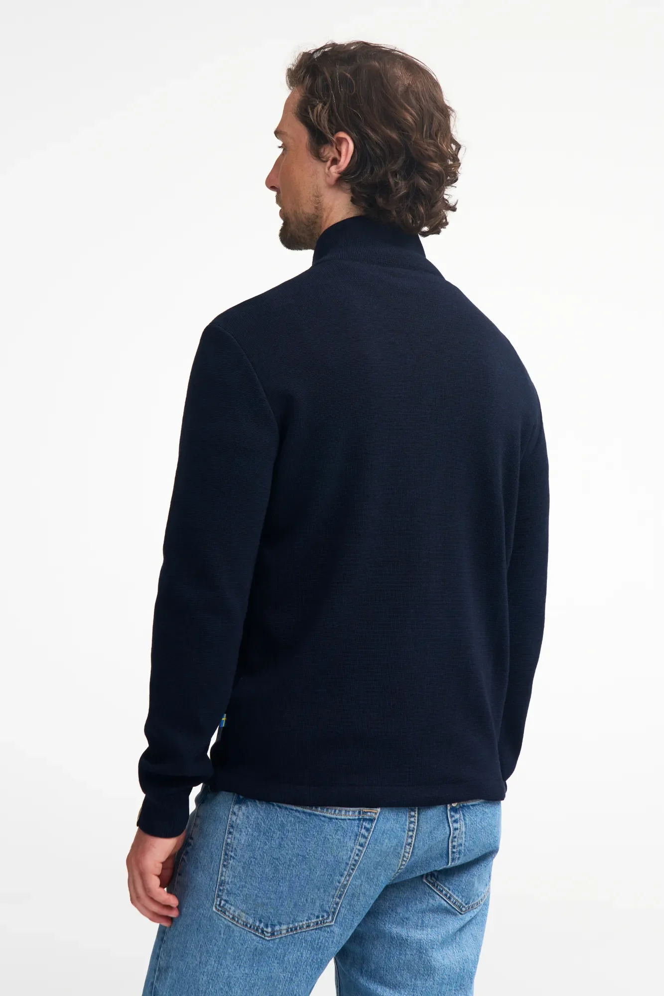 HELMER FULL ZIP 100% MERINOULL — BLACK - Image 3