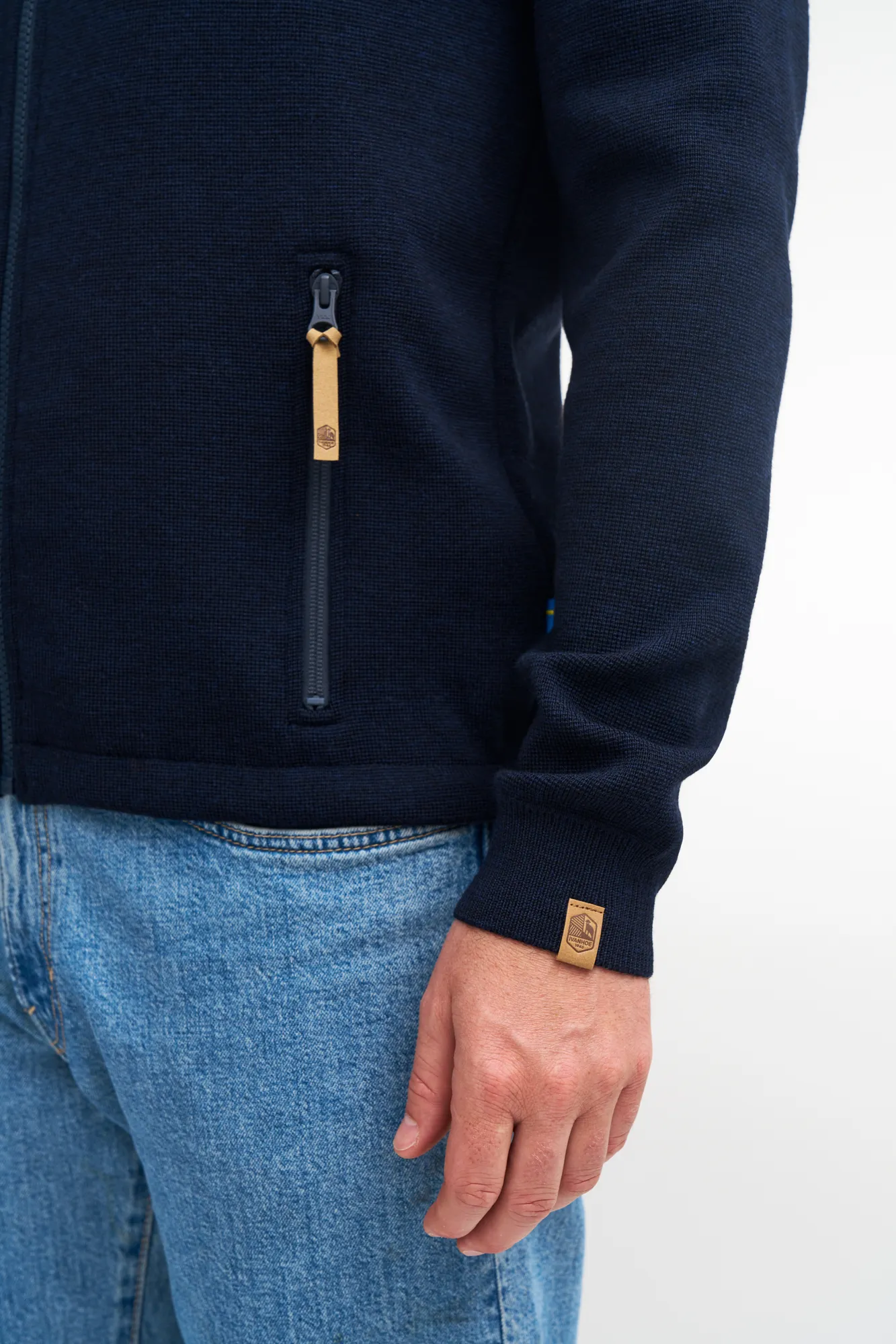 HELMER FULL ZIP 100% MERINOULL — STEELBLUE - Image 4