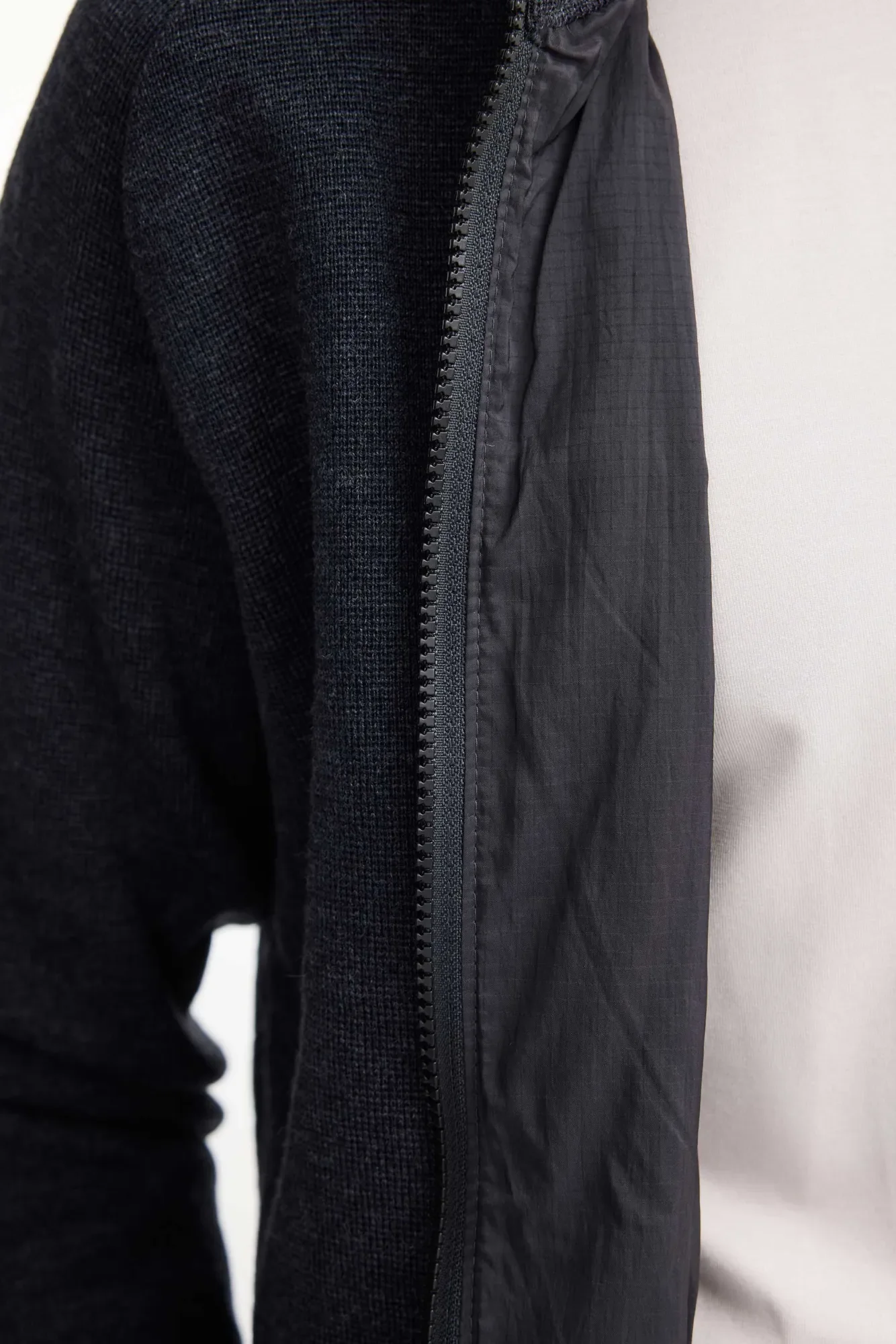 HENRY FULL ZIP WB, 100% FINE MERINOULL — GRAPHITE MARL - Image 4