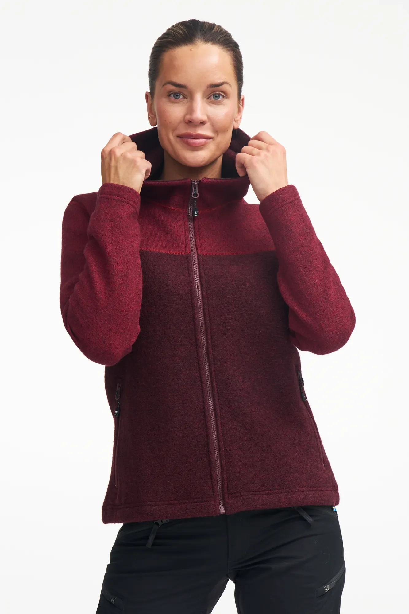 HILMA HOOD, 100% FILTAD ULL — GREY - Image 3