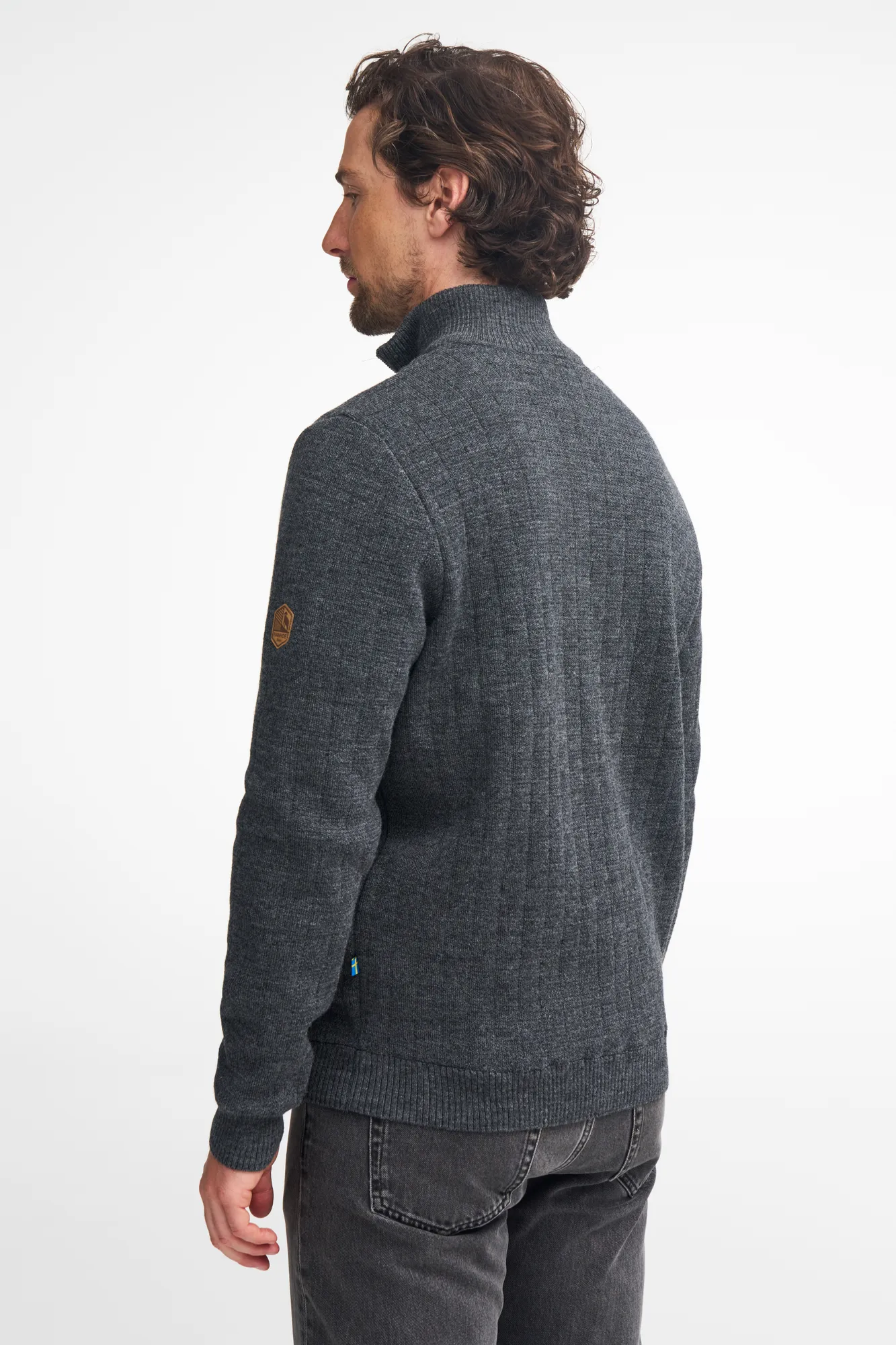 HUGO HALF ZIP, WINDBREAKER, 100% ULL — GREY - Image 2