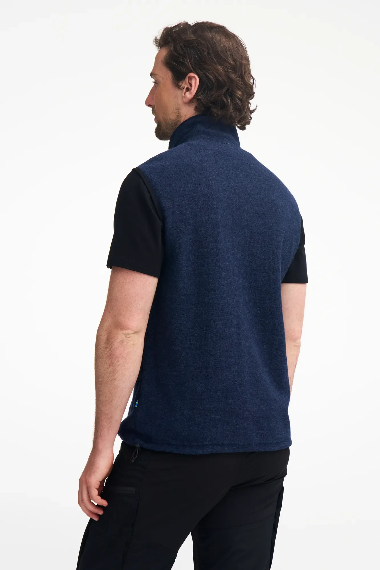 KURRE VEST, 60% FILTAD ULL, 40% LYOCELL   — LIGHT NAVY - Image 3