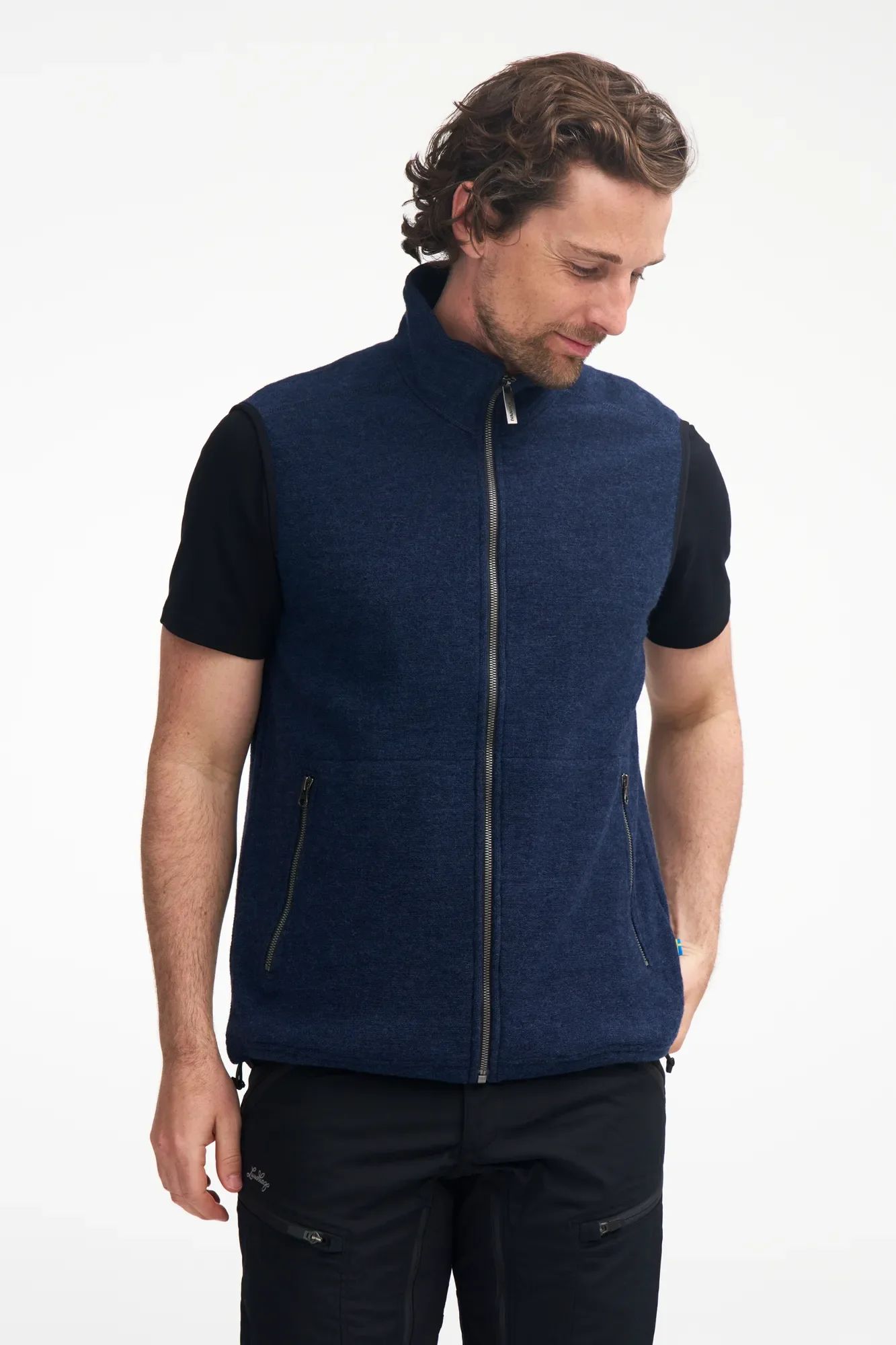 KURRE VEST, 60% FILTAD ULL, 40% LYOCELL   — LODEN GREEN - Image 3