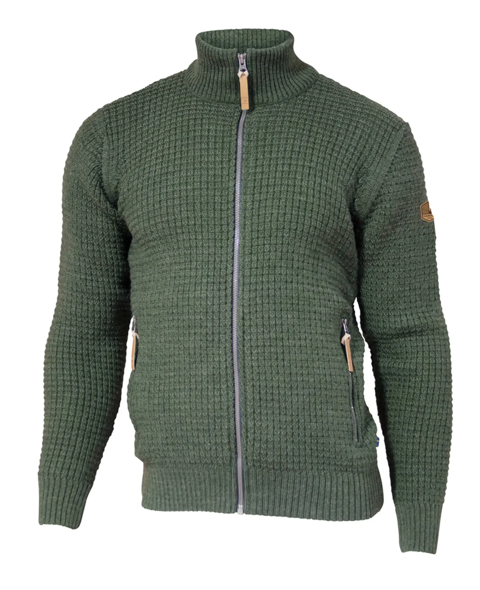 MORITZ FULL ZIP, 100% ULL — LODEN GREEN - Image 5
