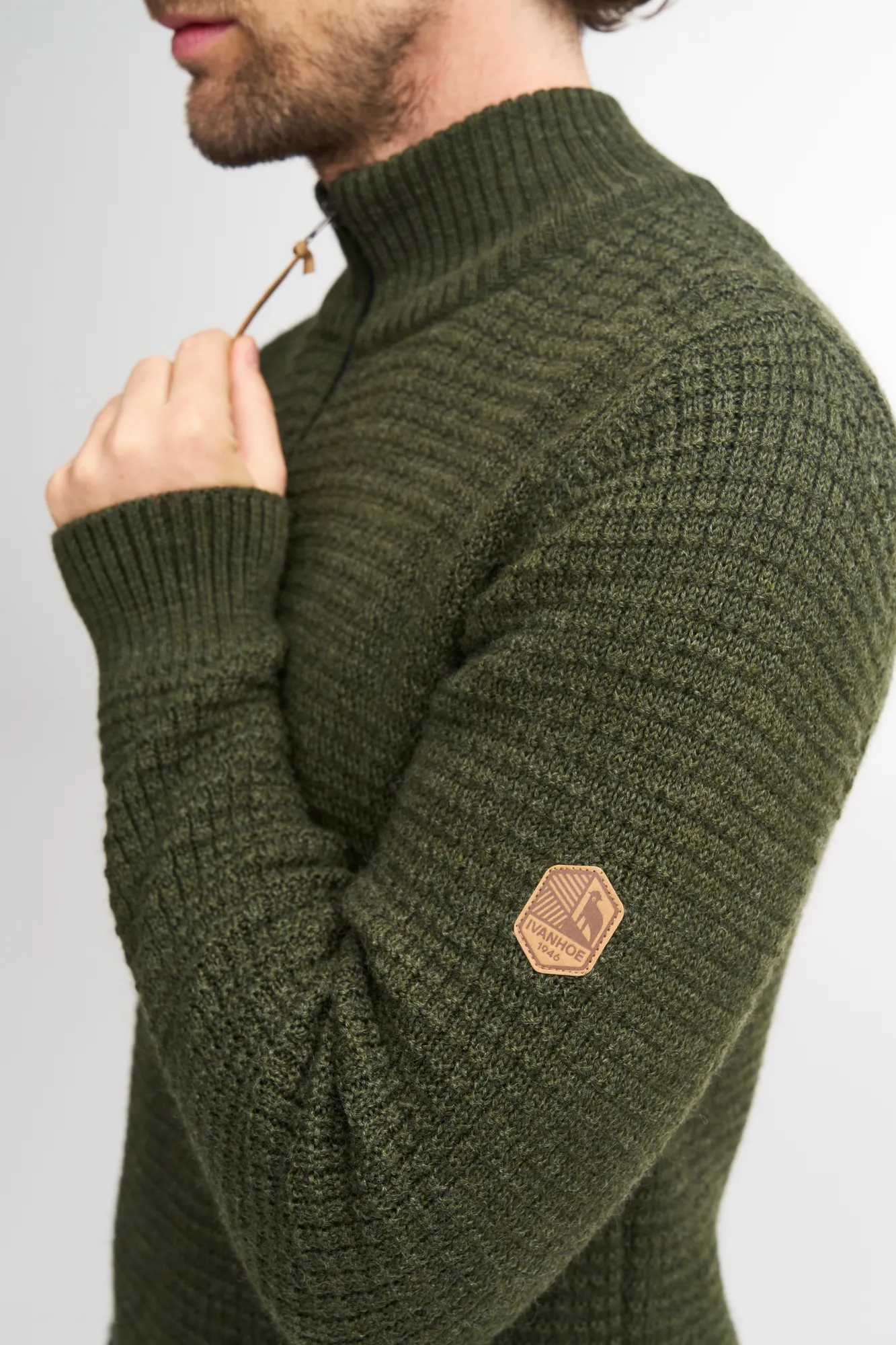 MORITZ HALF ZIP, 100% ULL — NAVY - Image 4