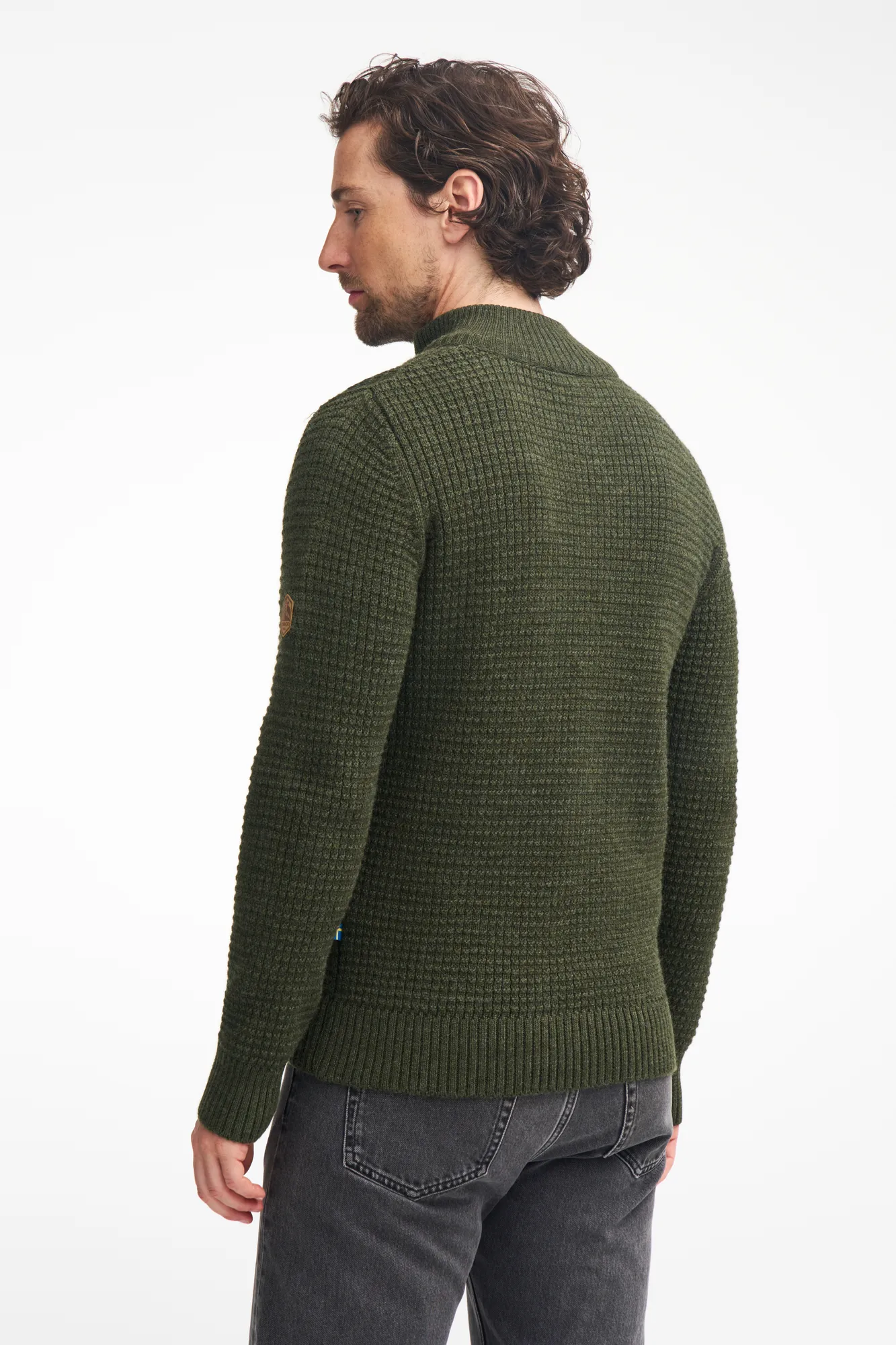 MORITZ HALF ZIP, 100% ULL — RED CLAY - Image 3