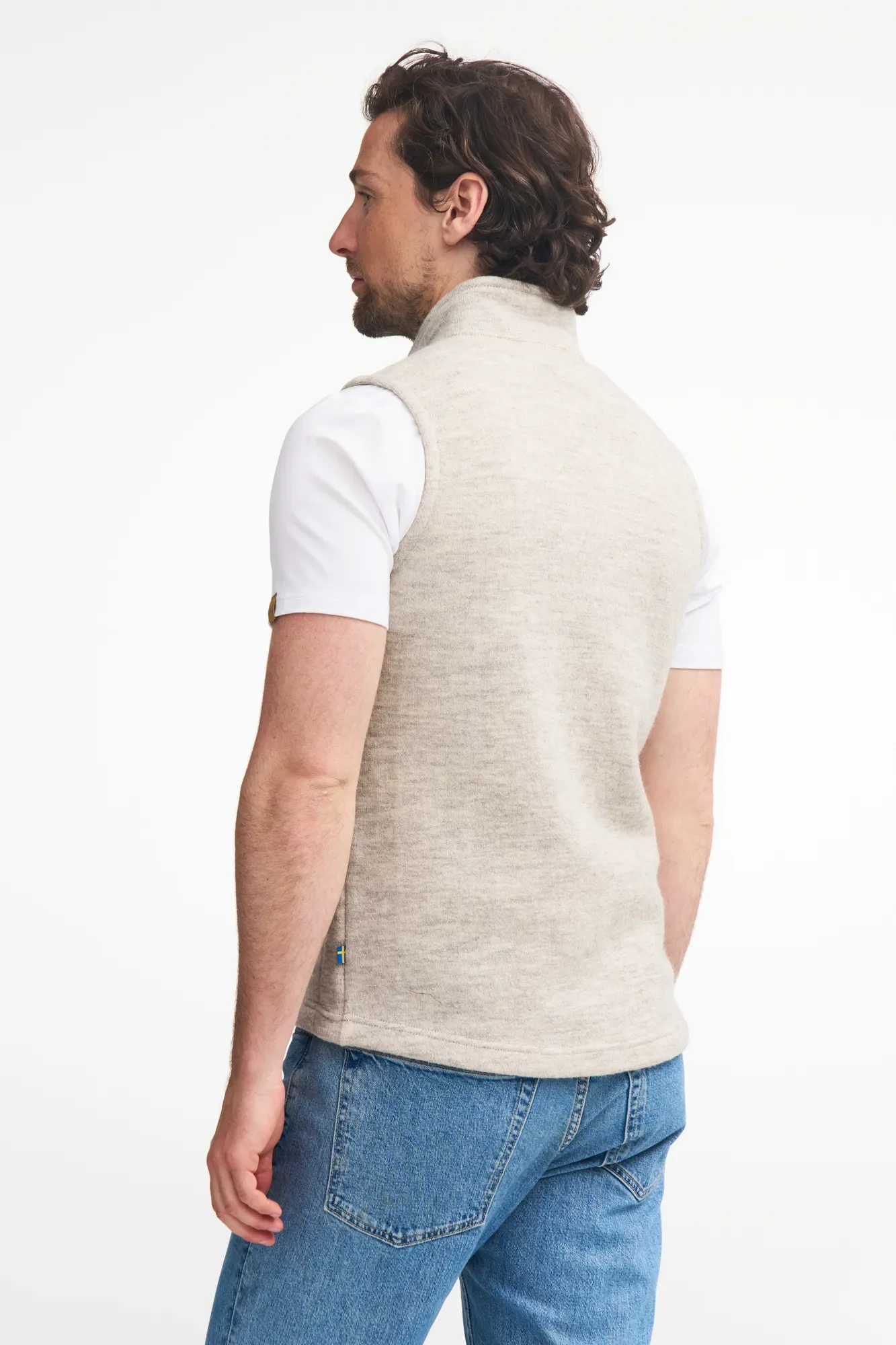 NLS BARLEY VEST, 100% OFÄRGAD ULL — LATTE - Image 3