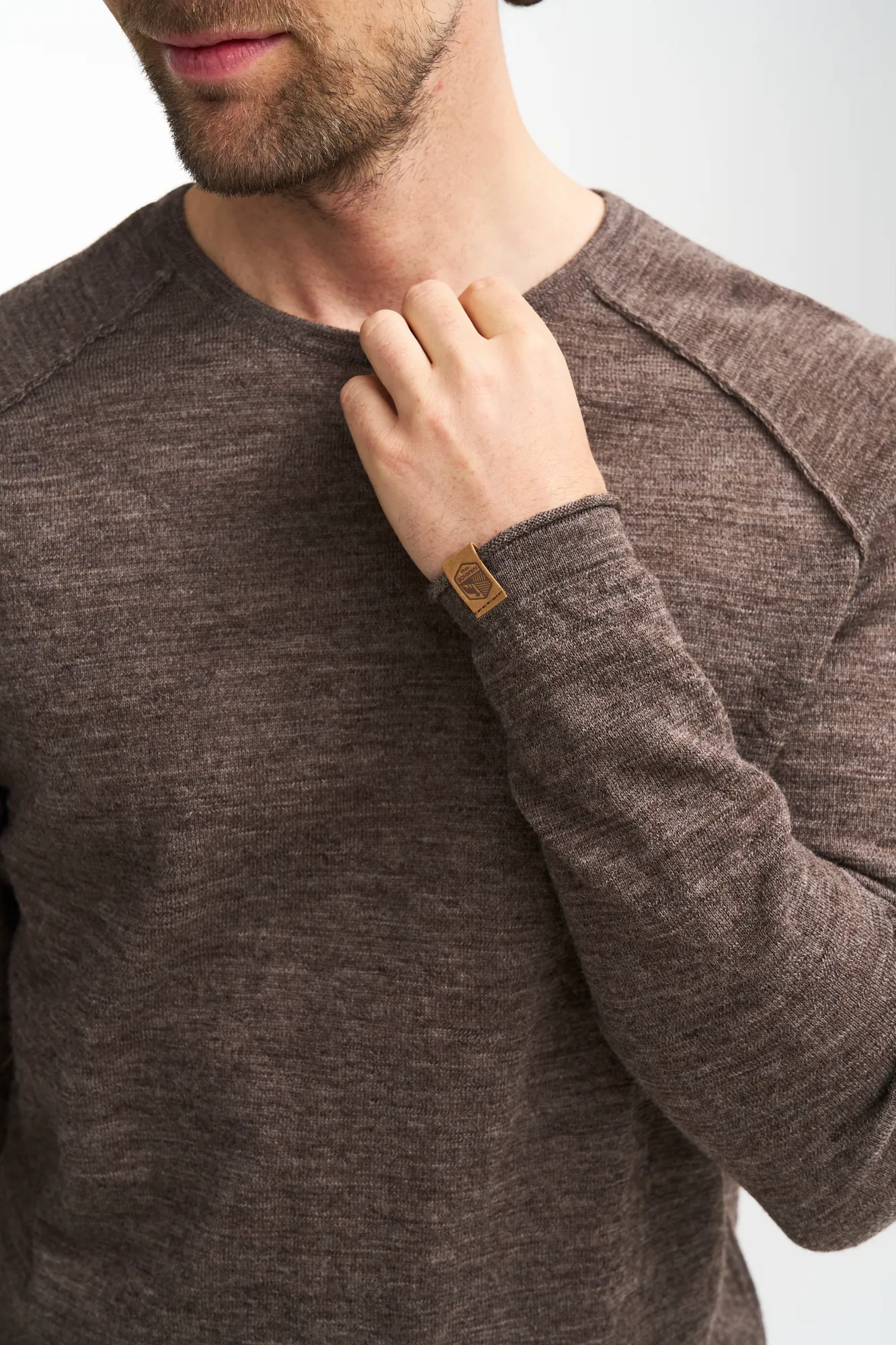 NLS BEECH CREWNECK, 100% OFÄRGAD ULL — BIRCH - Image 4