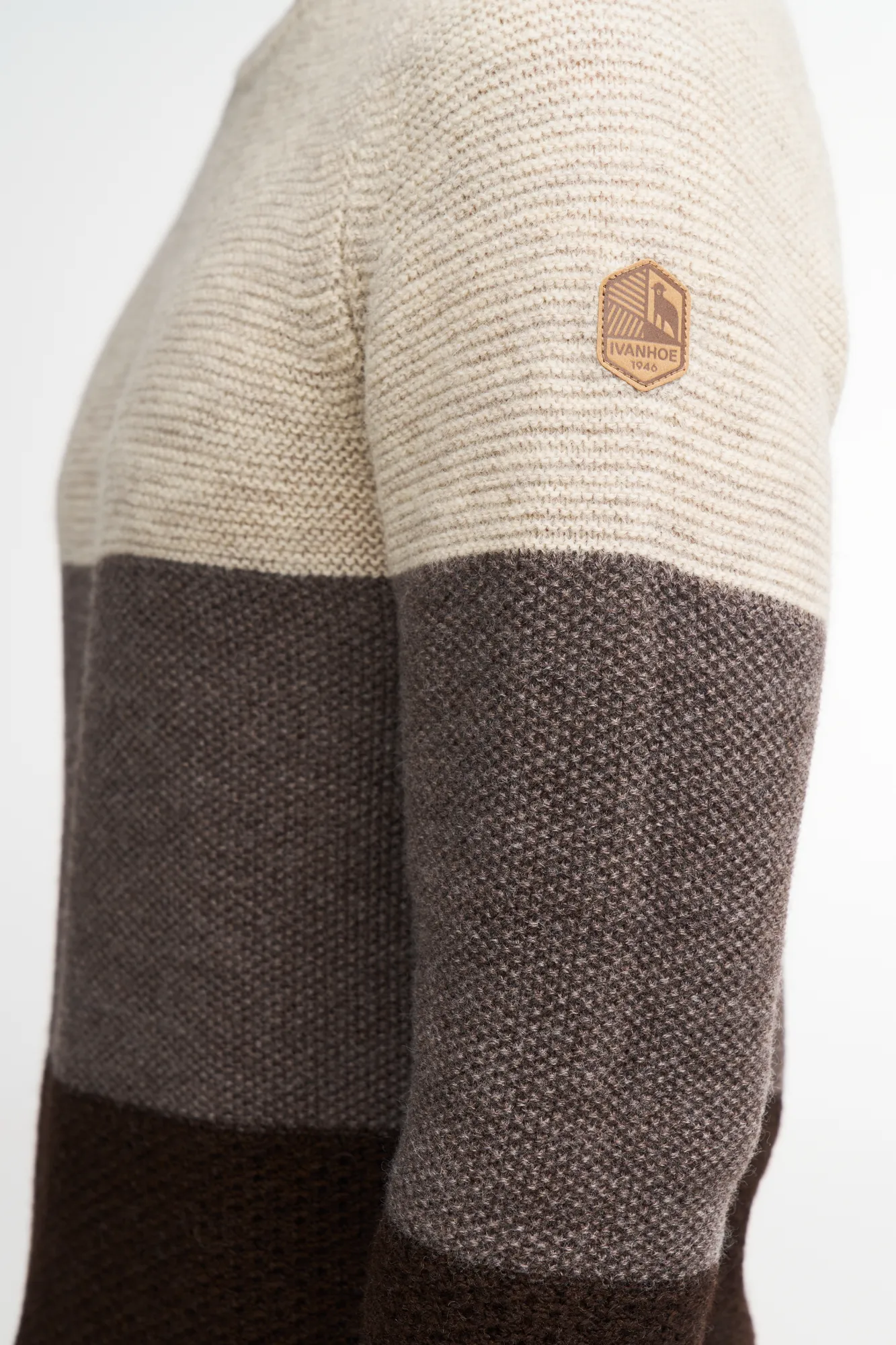 NLS LARCH CREWNECK, 100% OFÄRGAD ULL — BIRCH - Image 3