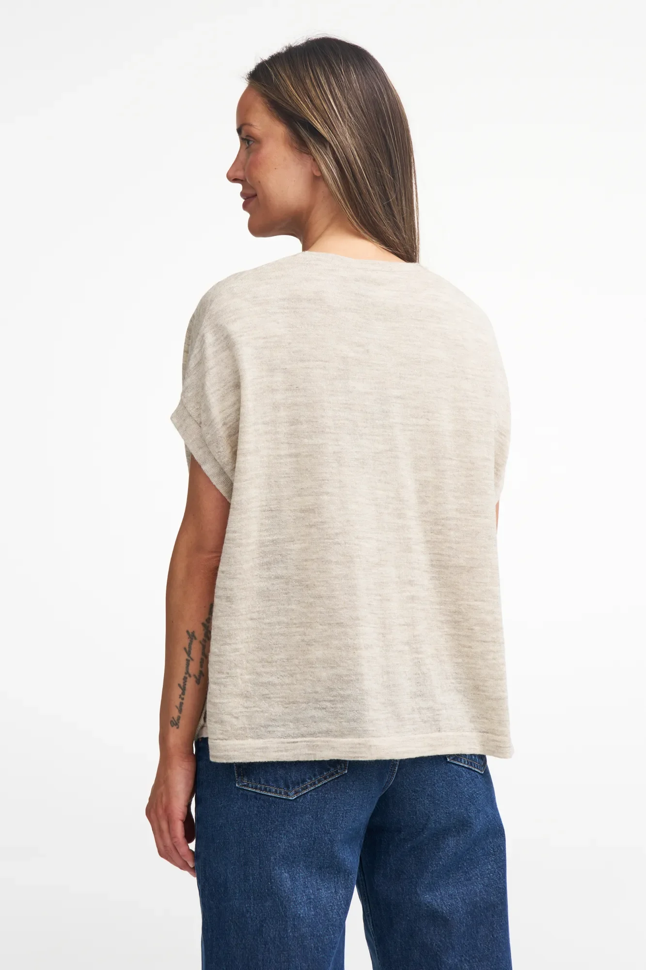 NLS POPPY PONCHO, 100% OFÄRGAD ULL — COFFEE BEAN - Image 4