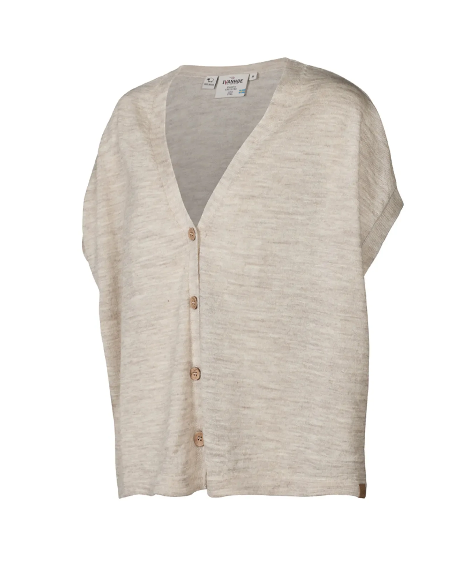 NLS POPPY PONCHO, 100% OFÄRGAD ULL — BIRCH - Image 4