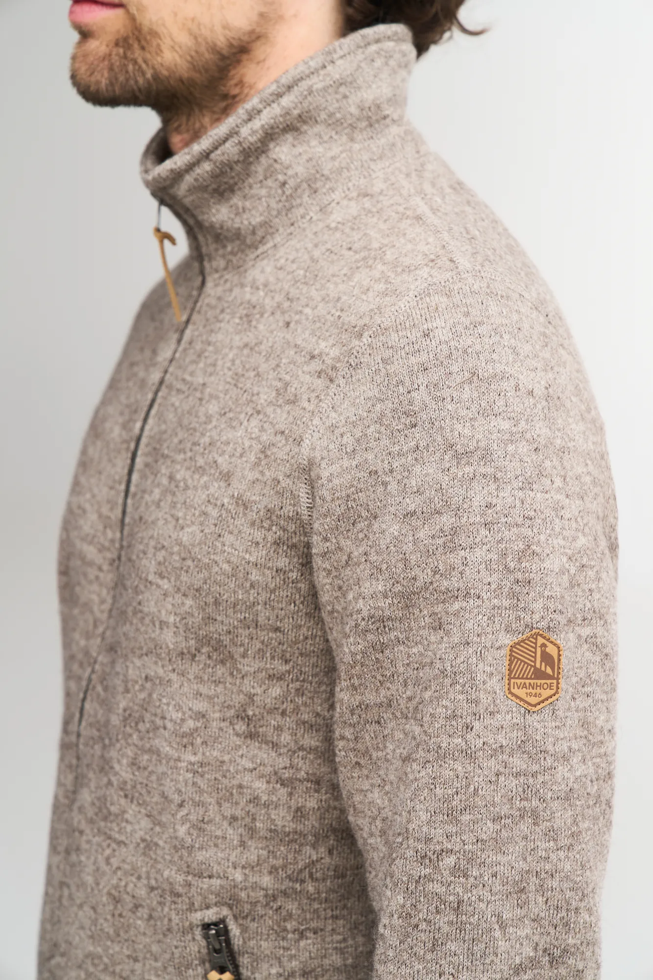 NLS SAP FULL ZIP, 100% OFÄRGAD ULL  — CHOCOLATE - Image 4