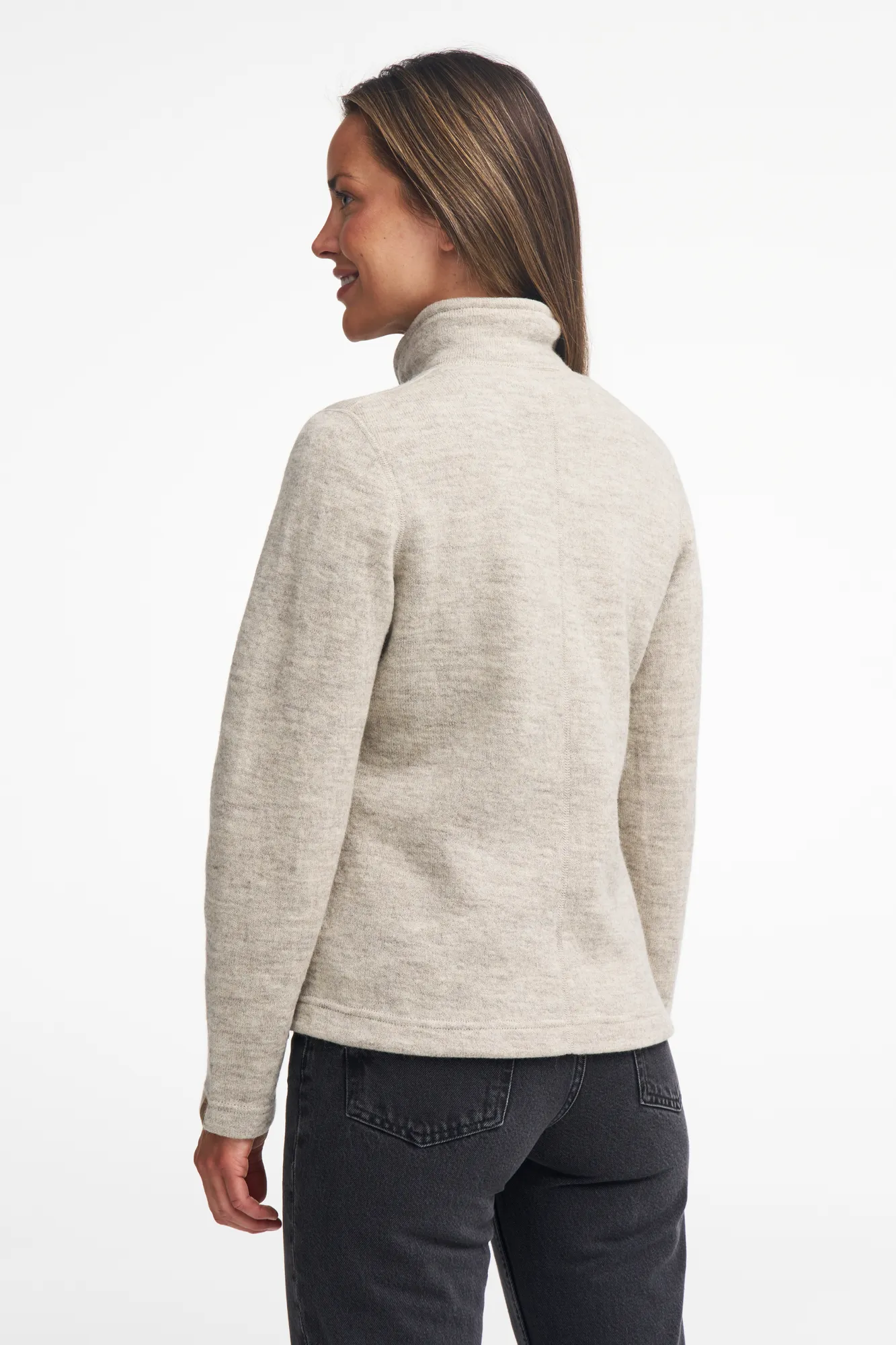 NLS TWIG FULL ZIP, 100% OFÄRGAD ULL — NATURAL WHITE - Image 3