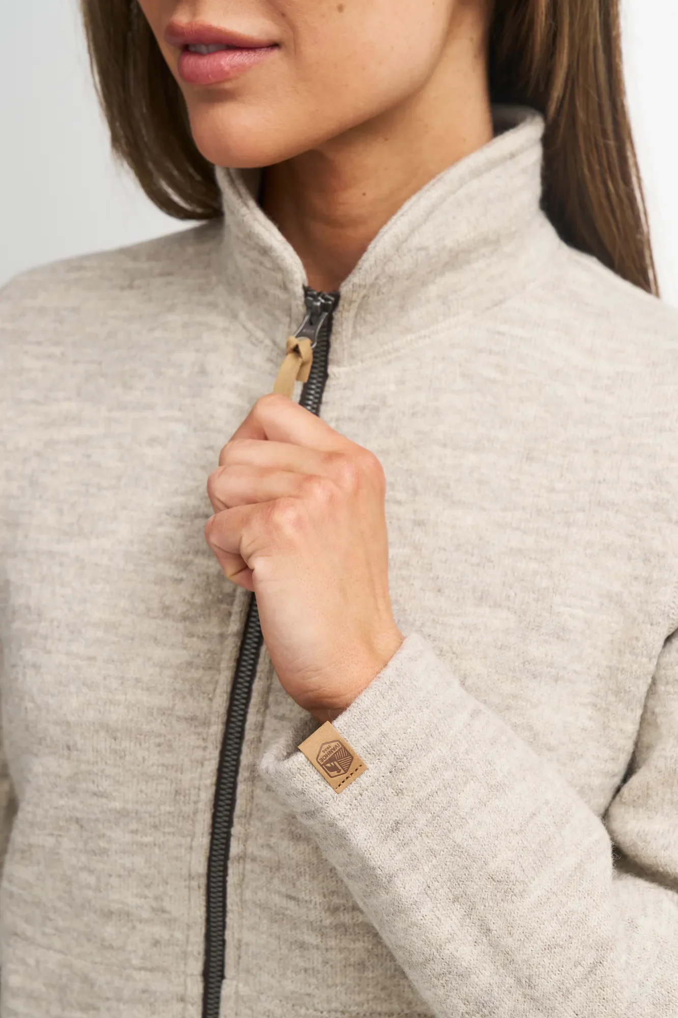 NLS TWIG FULL ZIP, 100% OFÄRGAD ULL — NATURAL WHITE - Image 4