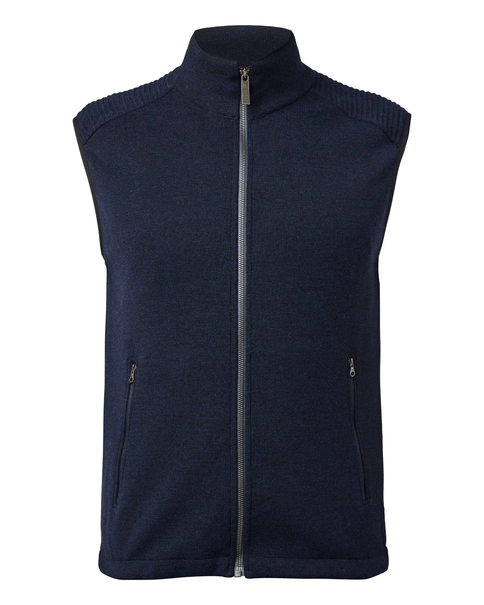 RALF VEST, 100% FINE MERINOULL — NAVY - Image 4