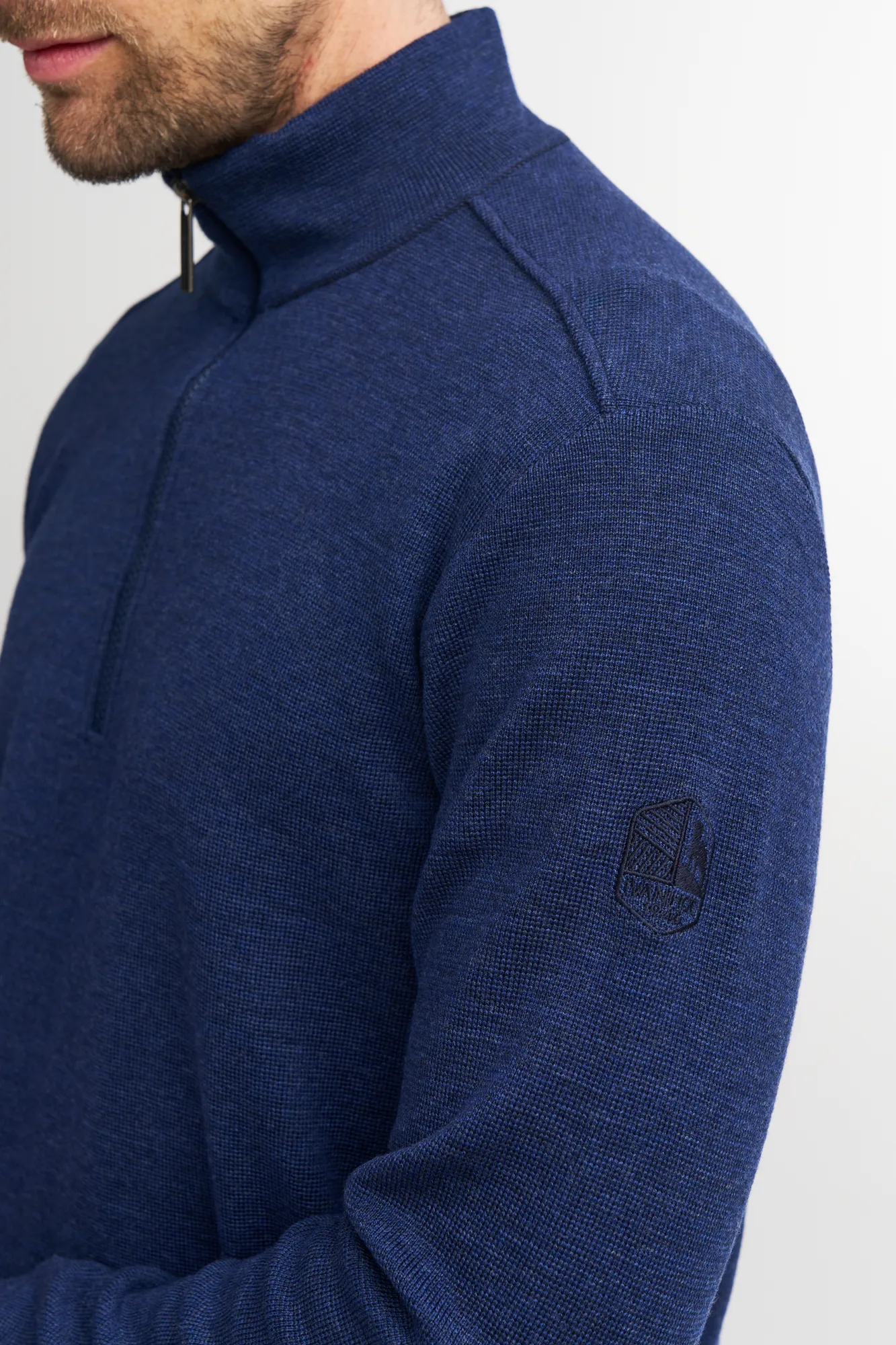 RUBEN HALF ZIP, 100% FINE MERINOULL — RIFLE GREEN - Image 4