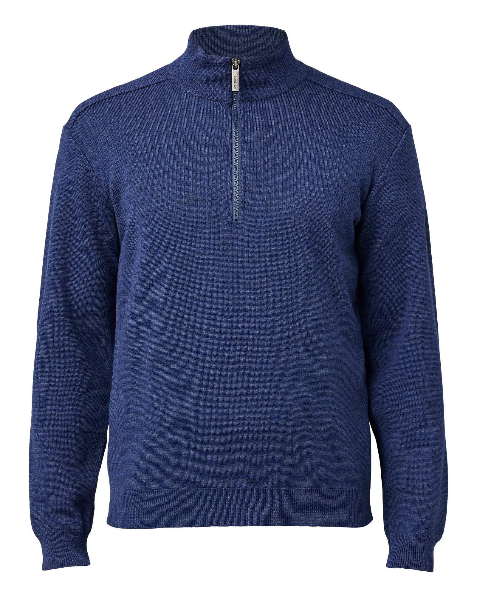 RUBEN HALF ZIP, 100% FINE MERINOULL — STEELBLUE - Image 4