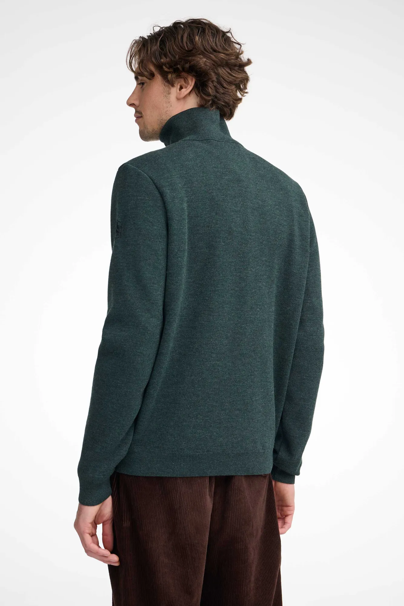 RUBEN HALF ZIP WB, 100% FINE MERINOULL — RIFLE GREEN - Image 2