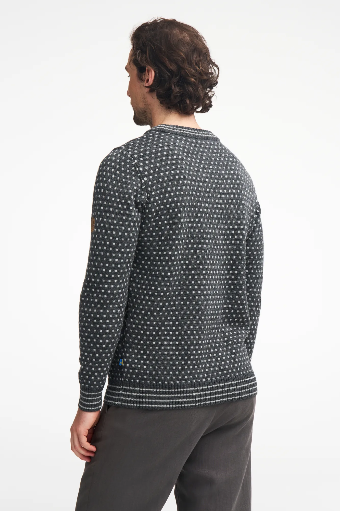 SVERRE CREWNECK, 100% ULL — NAVY - Image 3