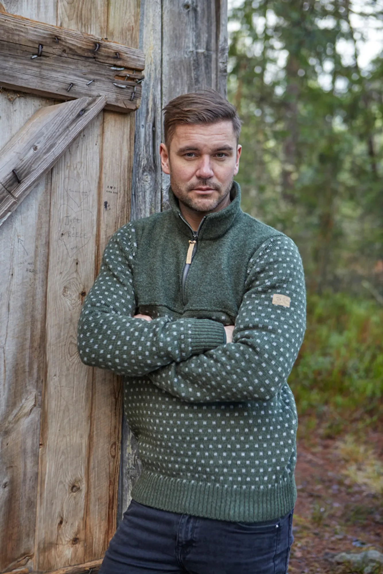 SVERRE HALF ZIP, 100% ULL  — NAVY - Image 3