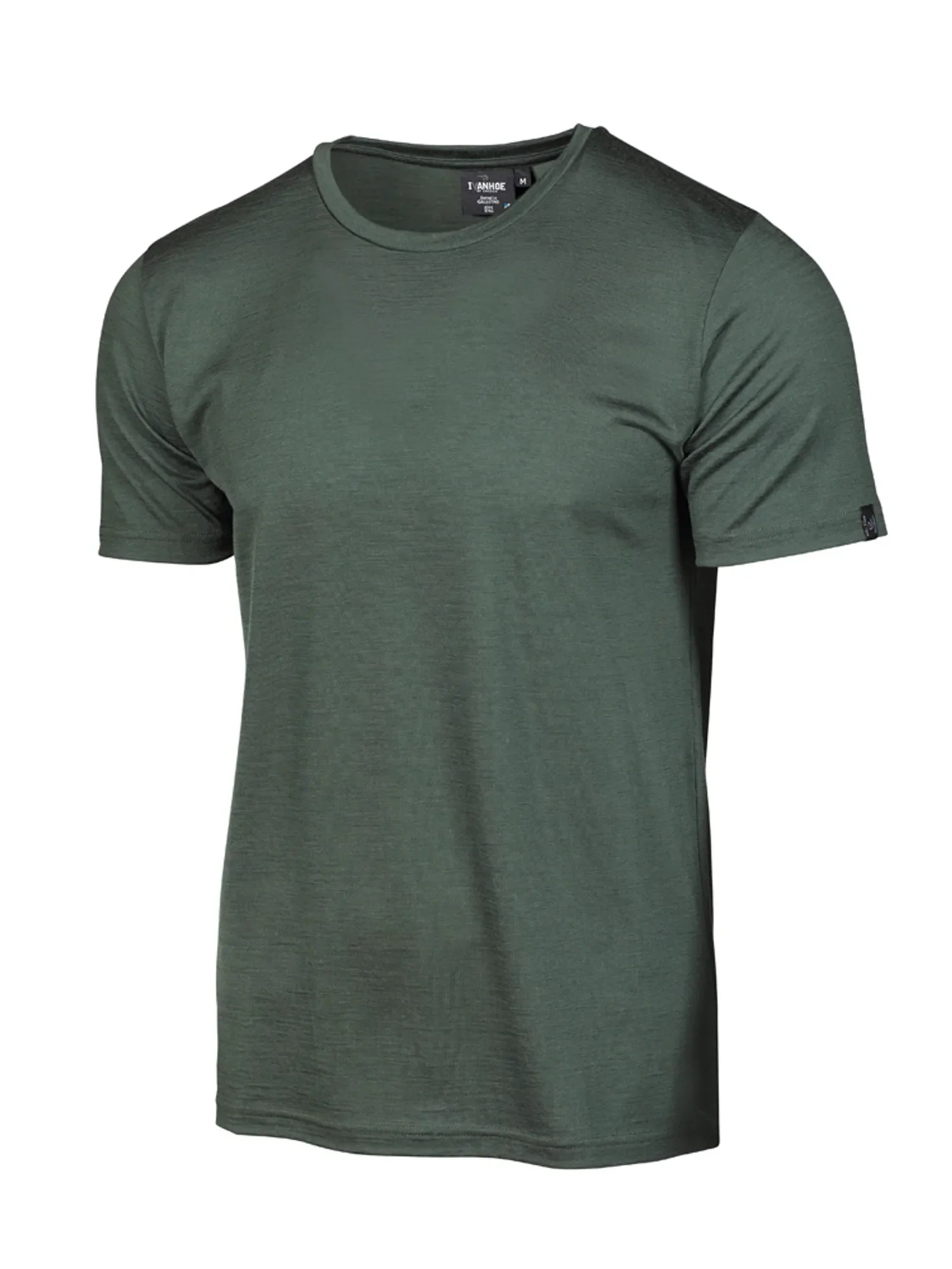 UNDERWOOL CEASAR T-SHIRT, 100% EXTRA FIN MERINOULL — RIFLE GREEN - Image 4