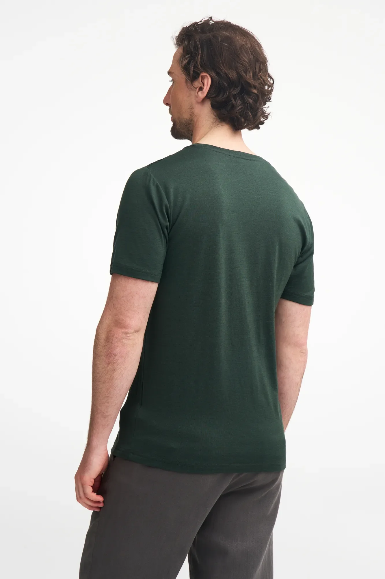 UNDERWOOL CEASAR T-SHIRT, 100% EXTRA FIN MERINOULL — STEELBLUE - Image 3