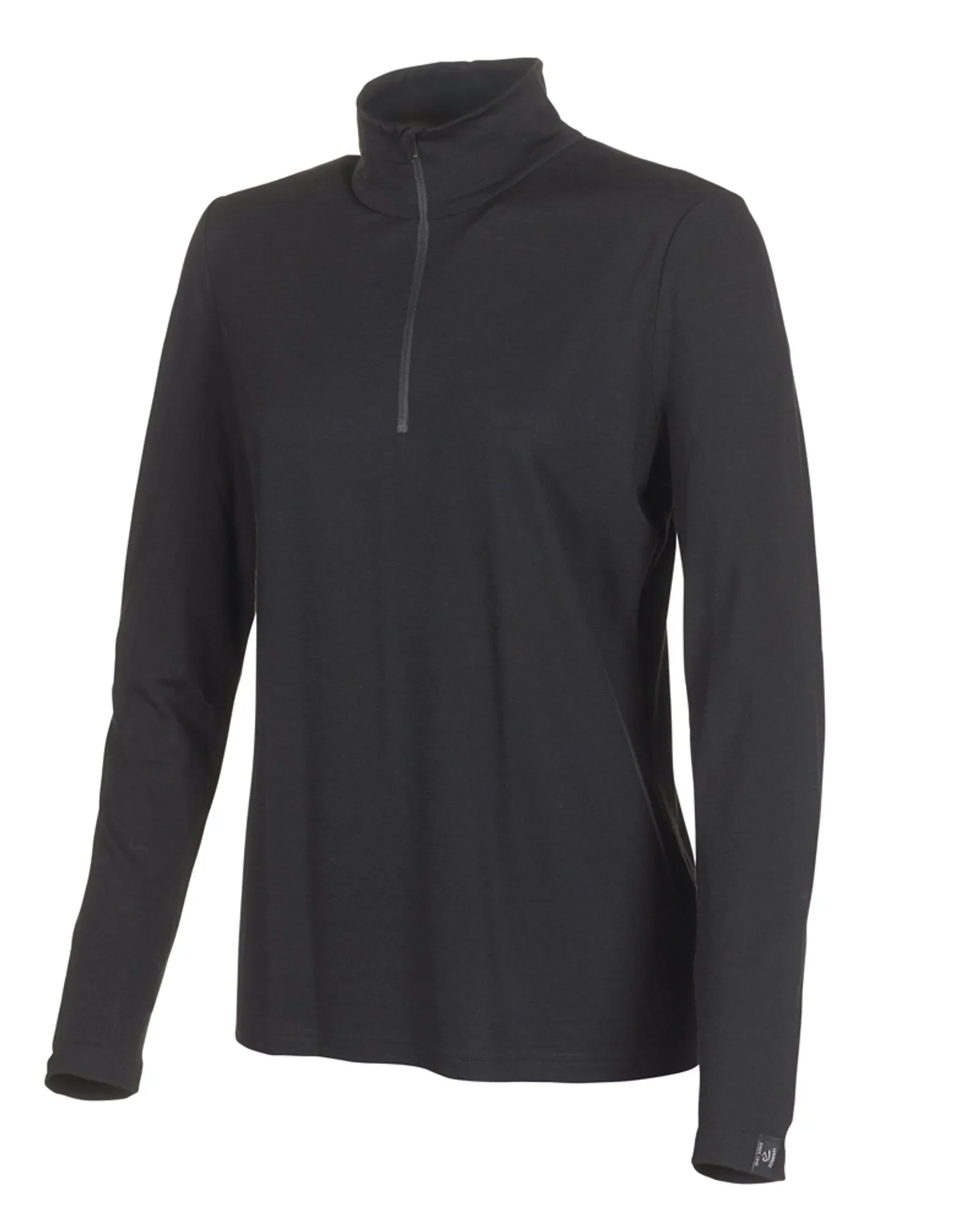 UNDERWOOL STELLA HALF ZIP, 100% EXTRA FINE MERINOULL — BLACK - Image 4
