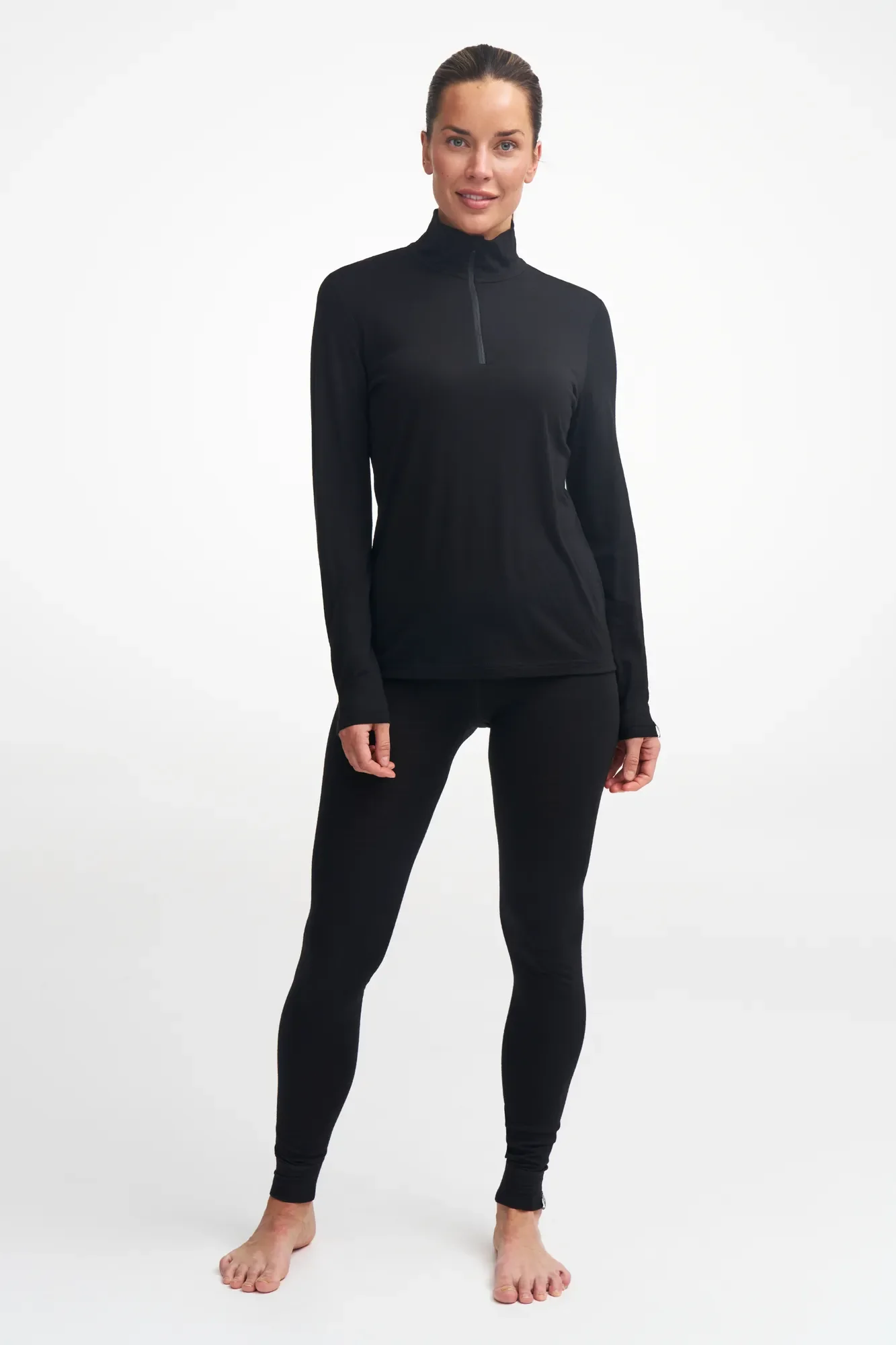 UNDERWOOL STELLA HALF ZIP, 100% EXTRA FINE MERINOULL — ROYAL CHERRY - Image 4