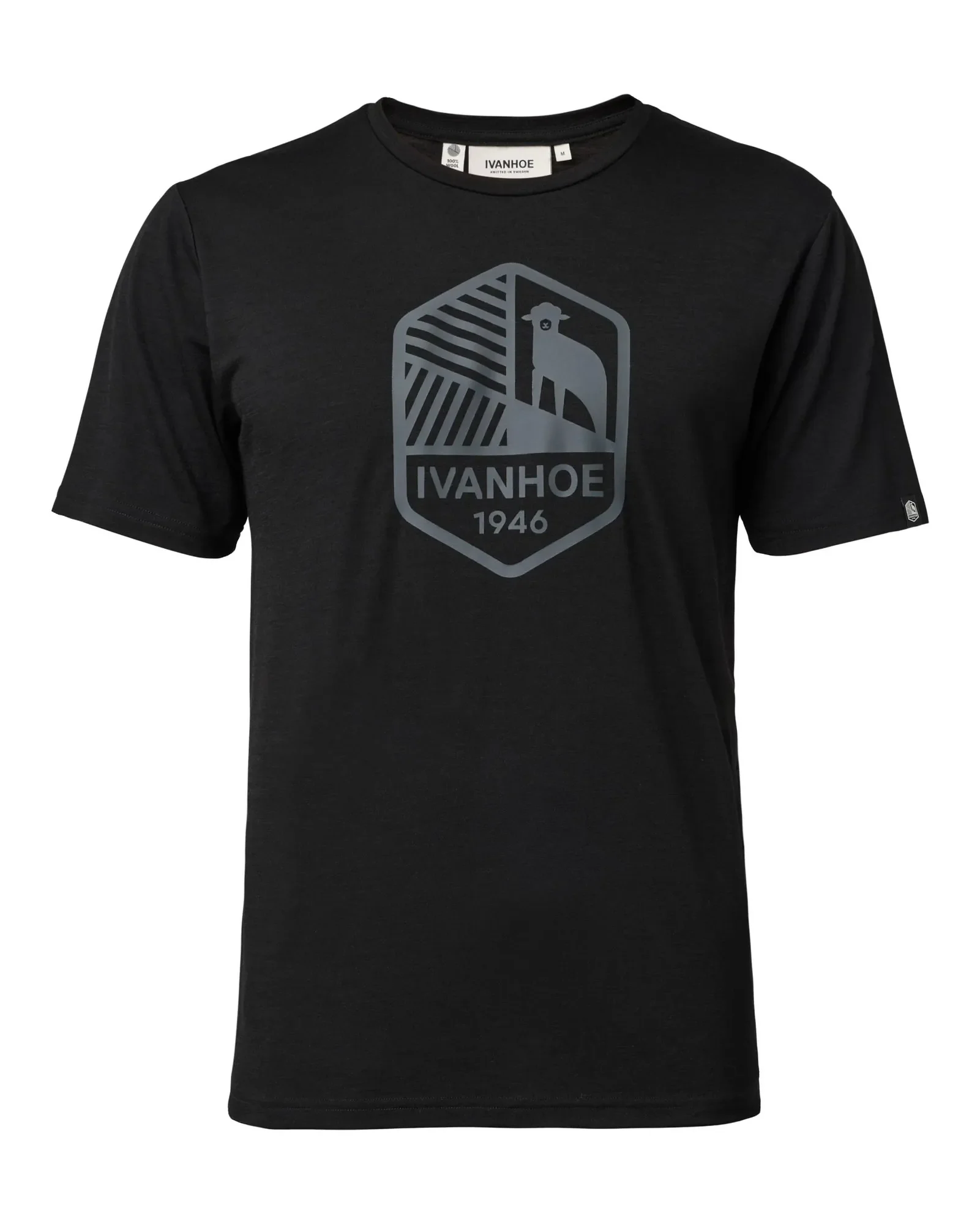 UW CEASAR SHIELD, 100% EXTRA FIN MERINO ULL — BLACK - Image 4