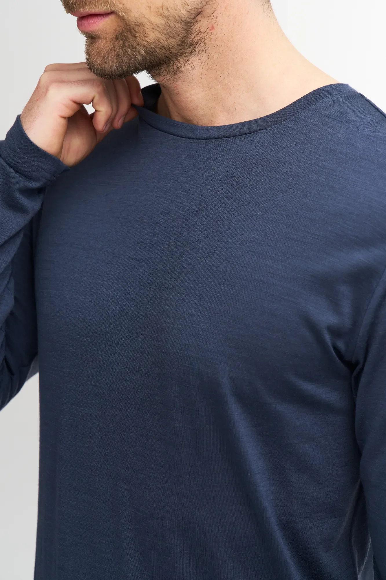 UNDERWOOL MERINO LONG SLEEVE MALE  — STEELBLUE - Image 3