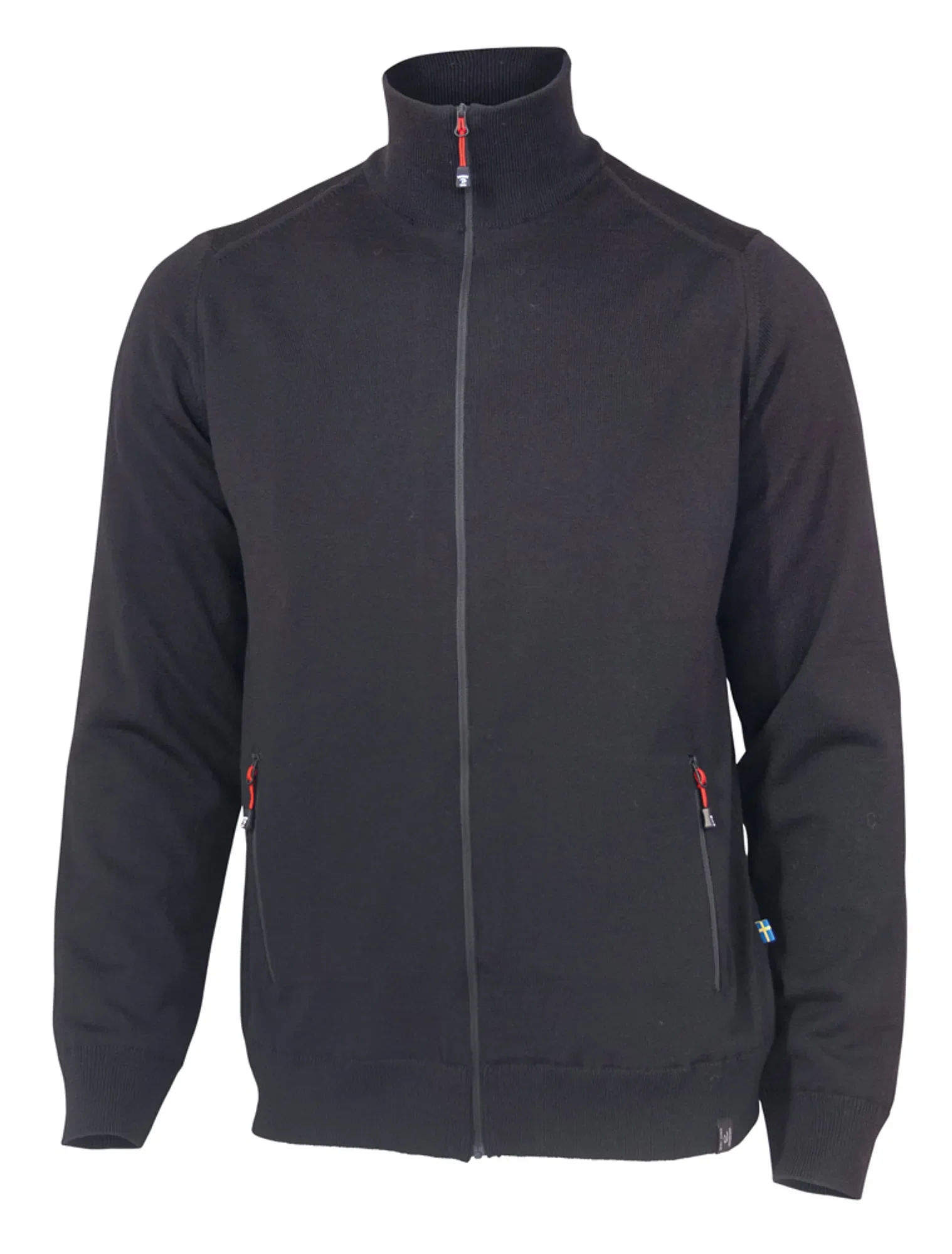 YORK FULL ZIP WINDBREAKER, 100% EXTRA FINE MERINOULL  — BLACK - Image 3