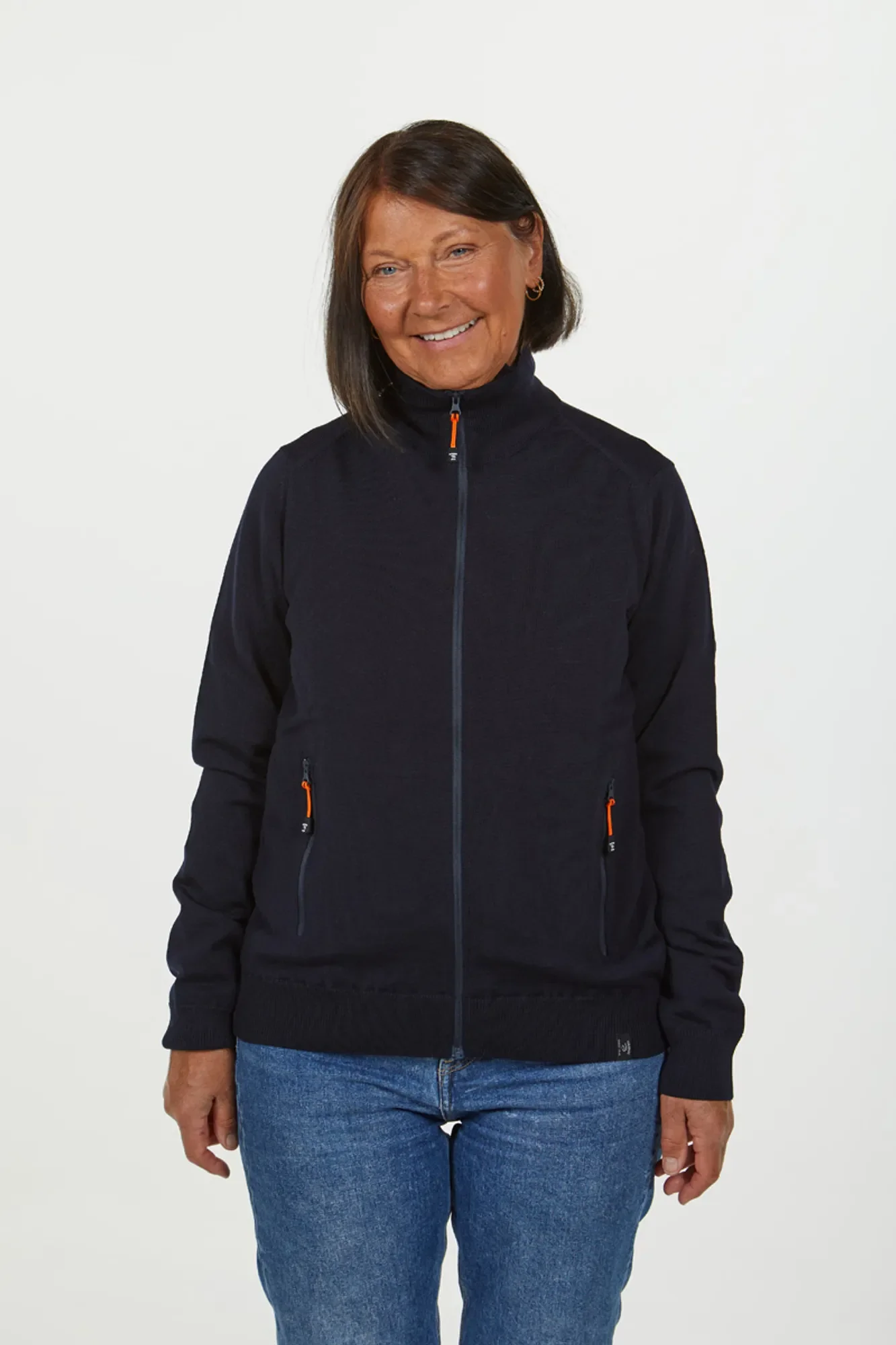YORK FULL ZIP WINDBREAKER, 100% EXTRA FINE MERINOULL  — GRAPHITE MARL - Image 4